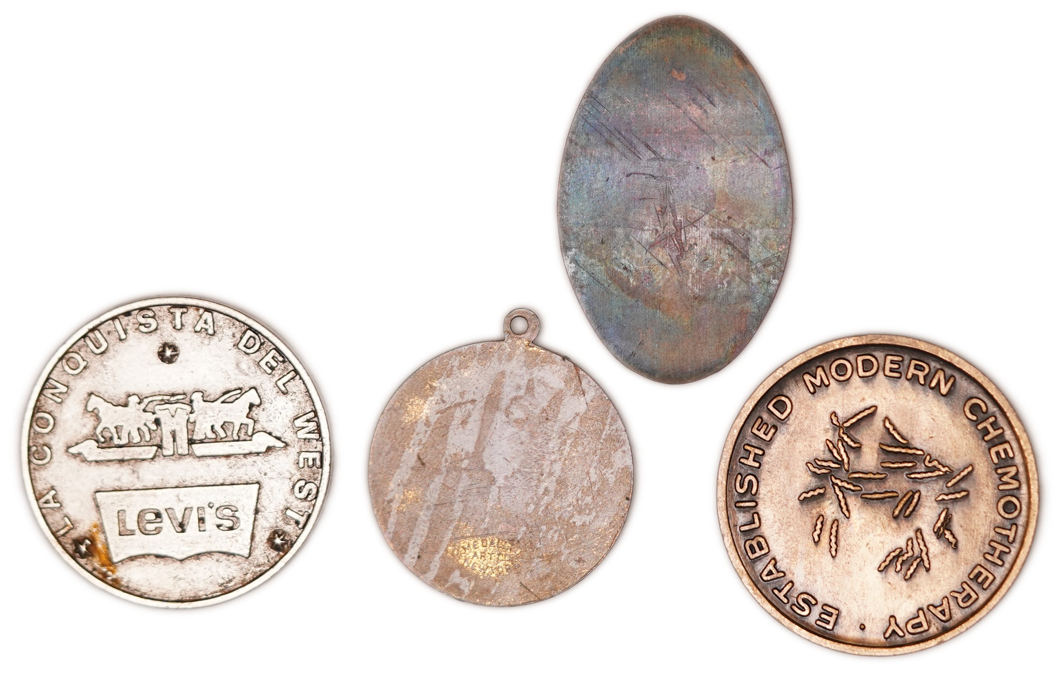 Judaica / Zionism - Lot of 4 Medals and Medallions - Levi Strauss, Karl Marx, Moses Mendelssohn and Paul Ehrlich - 1 1