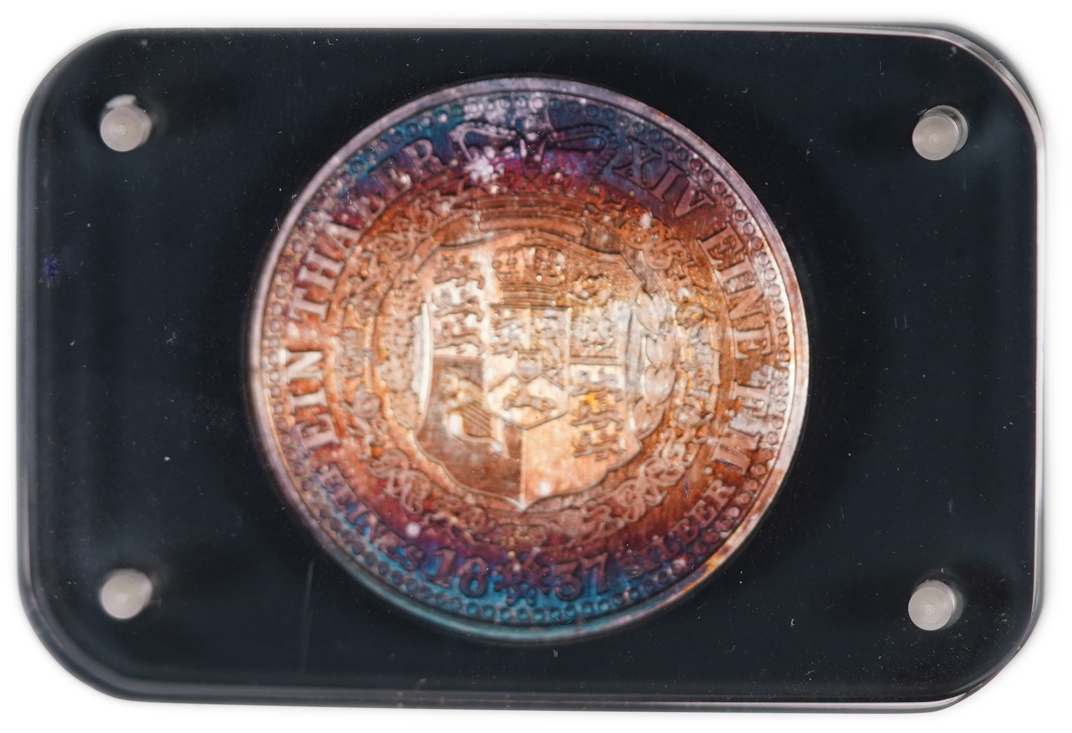Germany - Official Restrike of the 1837 Kingdom of Hanover Thaler, Intercoin 1987 Issue, .999 Fine Silver Medal, 17 ... - 1 3