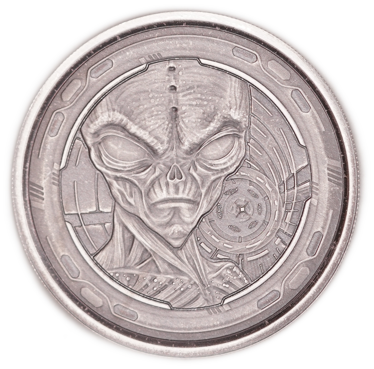 Ghana - 5 Cedis "Alien" Coin, 2022, .999 Fine Silver, 1 Troy Ounce, 31.10 g, Brilliant Uncirculated - 1 0