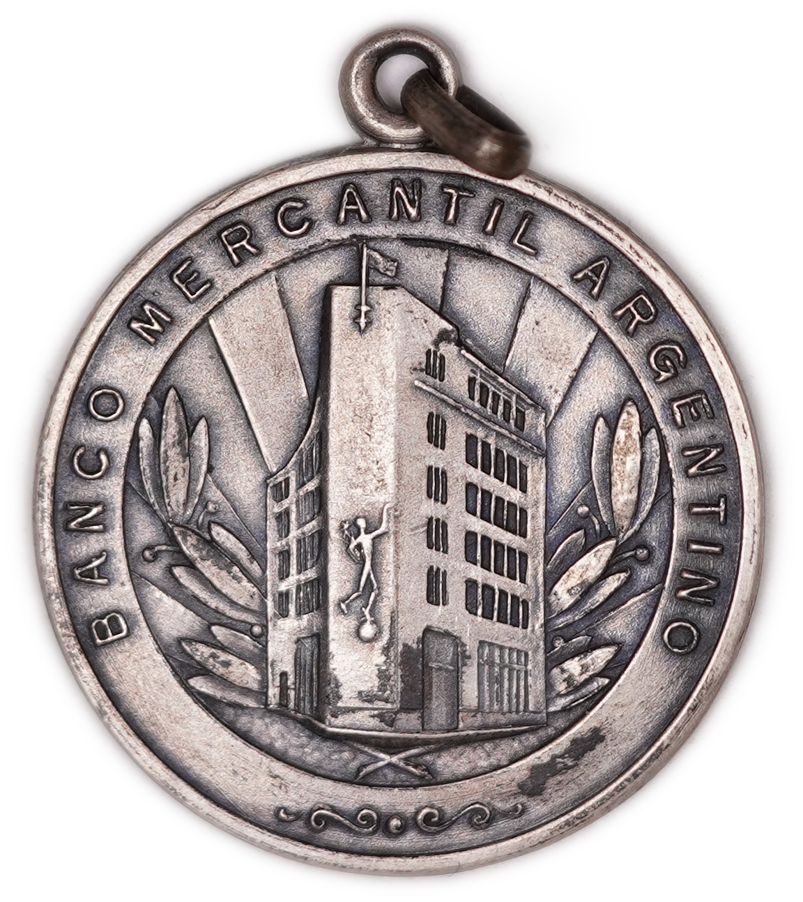 Judaica / Zionism - Argentina - .900 Silver Banco Mercantil Argentino Medal, Bank Inauguration December 7, 1949 ... - 1 0