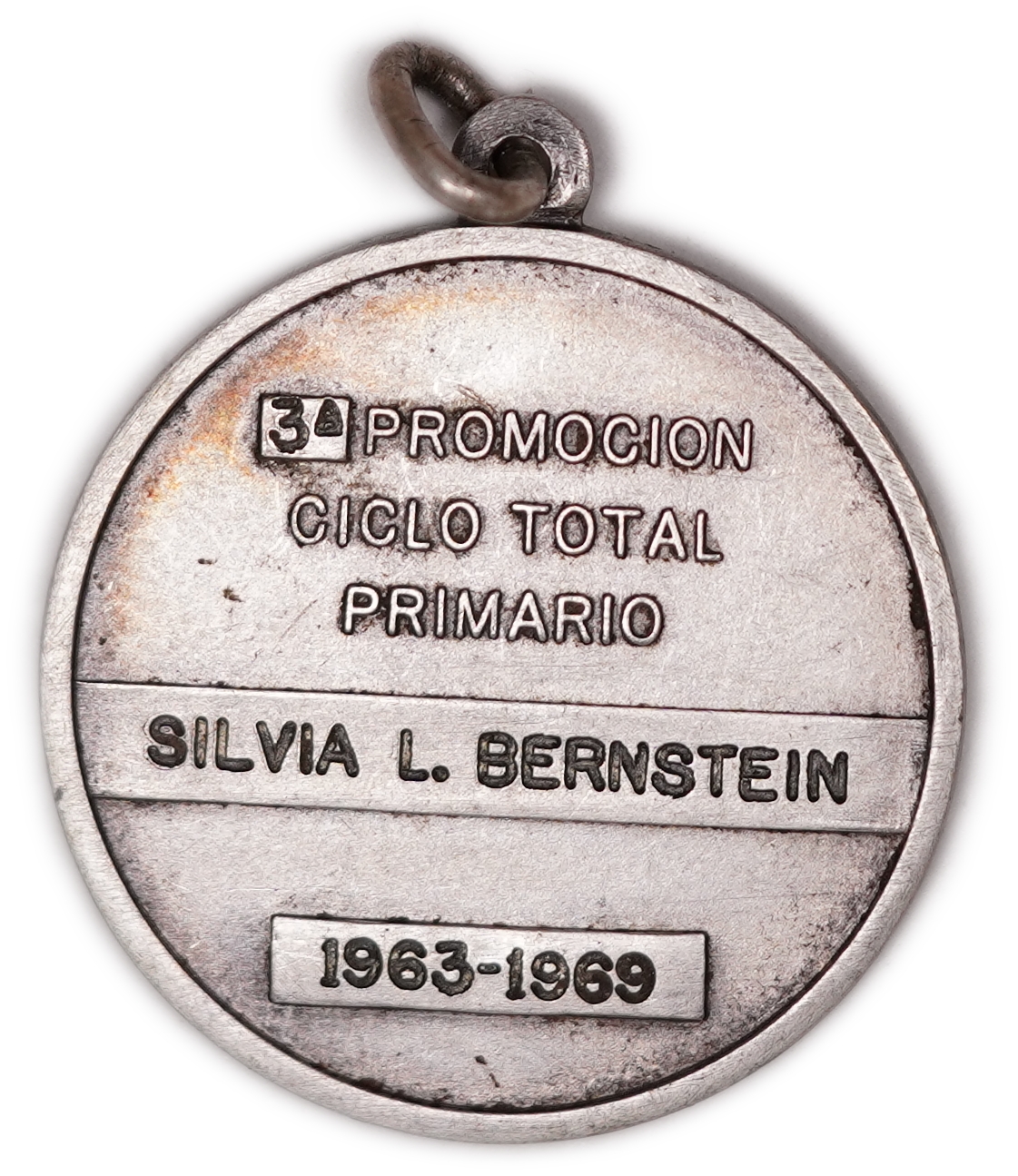 Judaica / Zionism - Argentina - "Tarbut" Graduation Medal, 3rd Class, Silvia L. Bernstein, 1963-1969 - 1 1