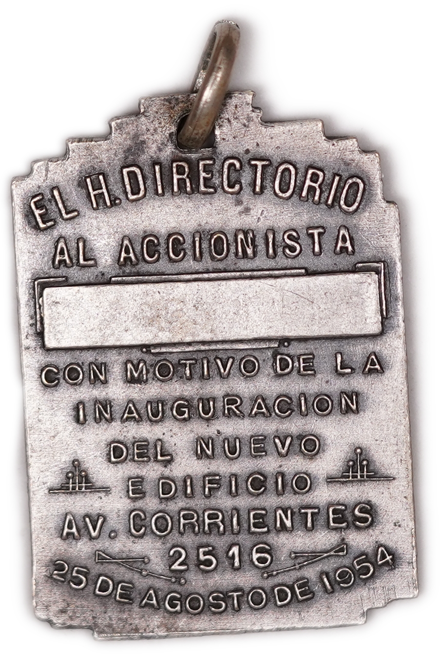 Judaica / Zionism - Argentina - 1954 Medal - Banco Israelita del Río de la Plata - Inauguration of the New Building ... - 1 1
