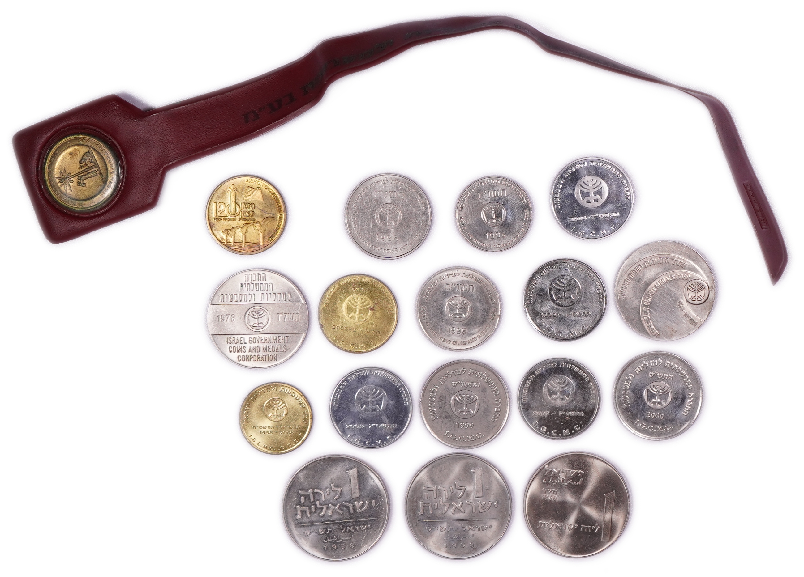 Israel - Group of 18 Israel Government Coins and Medals Corporation Tokens with Original Carrying Holder - 1 0
