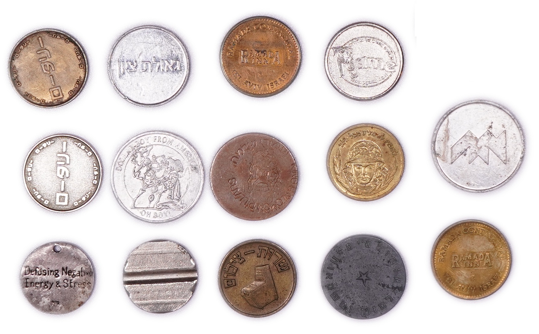 Israel - Group of 14 Assorted Israeli Tokens - 1 1