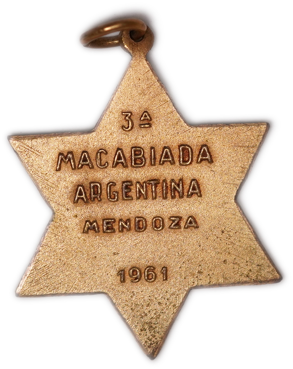 Judaica / Zionism - Argentina - 3rd Maccabiada of Maccabi Argentina Medal - Mendoza 1961 - Star of David, Maccabi ... - 1 1