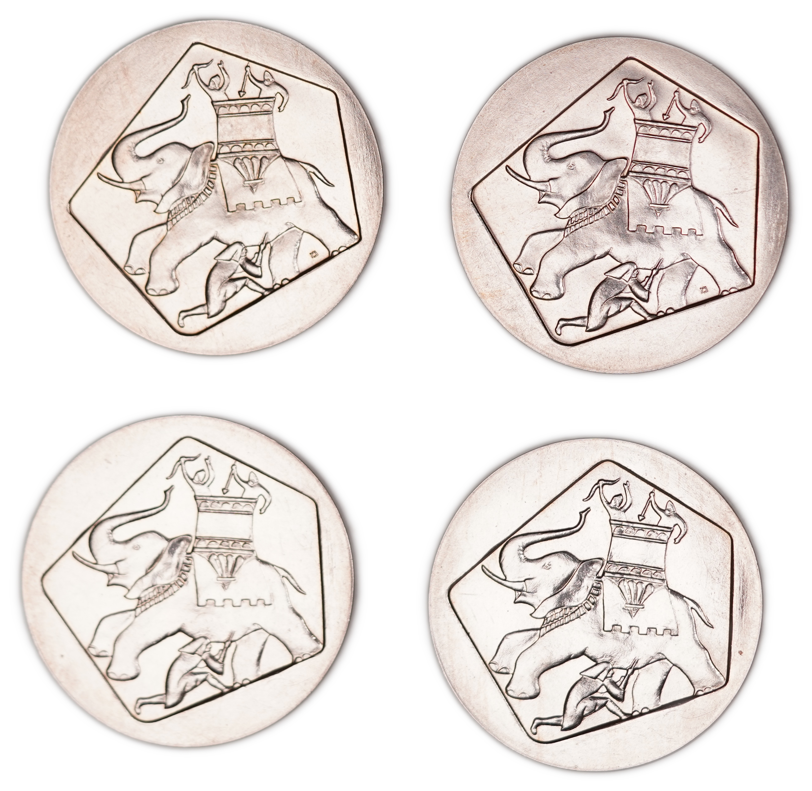 Israel - Lot of 16 Commemorative Coins, 1 Lira and 1/2 Lira, 1958-1961, Hanukkah and Half Shekel, Copper-Nickel - 1 8