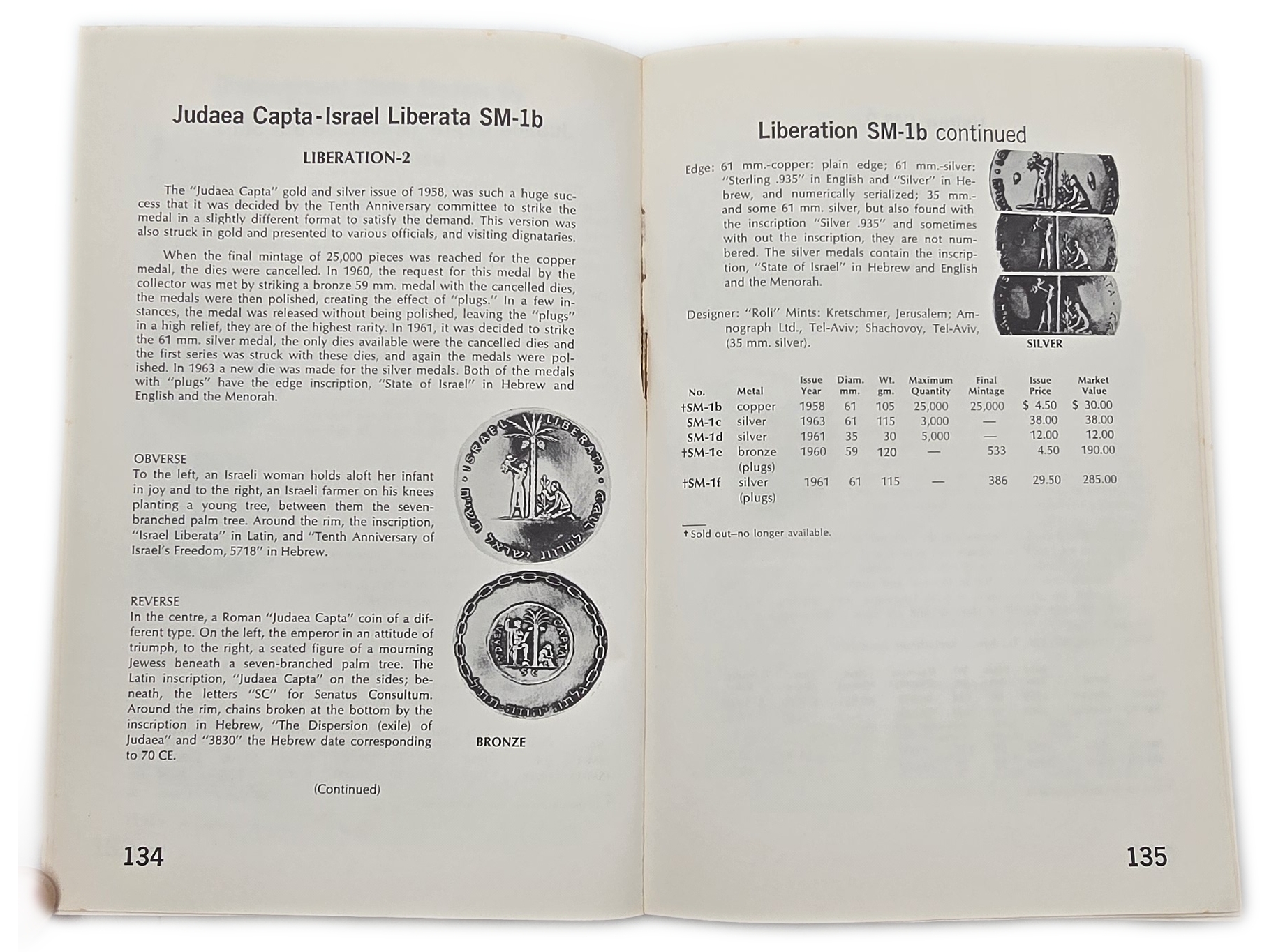 Numismatic Literature - "Israel's Money & Medals 1948/1973" Softcover Catalog, Published by A.H. Kagan Ltd. - 1 5