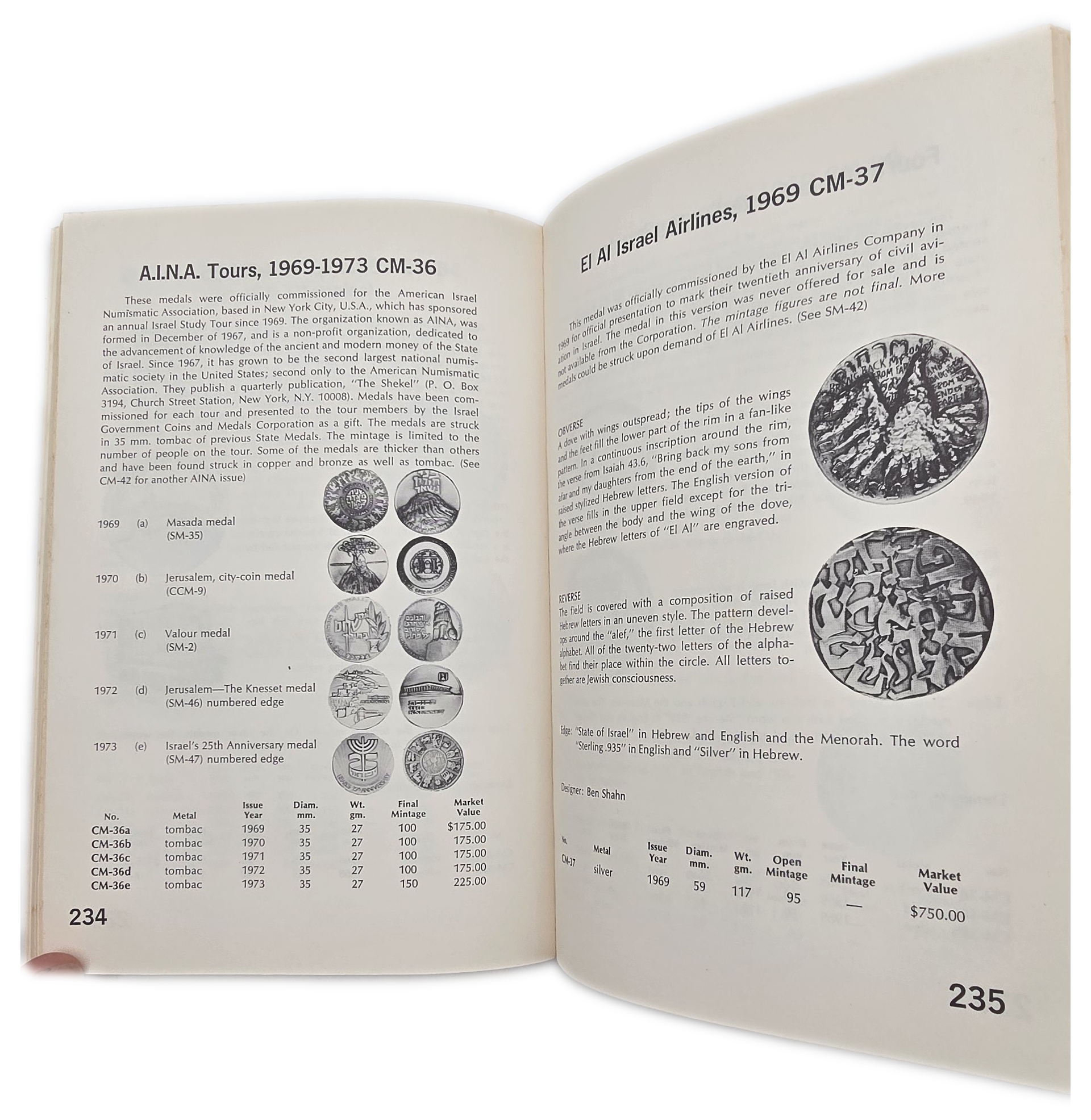 Numismatic Literature - "Israel's Money & Medals 1948/1973" Softcover Catalog, Published by A.H. Kagan Ltd. - 1 7