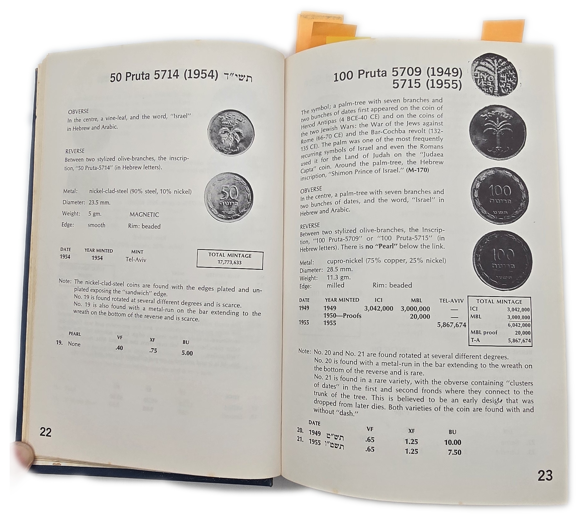Numismatic Literature - "Israel's Money & Medals 1948/1973" Hardcover Catalog, Published by A.H. Kagan Ltd. - 1 7