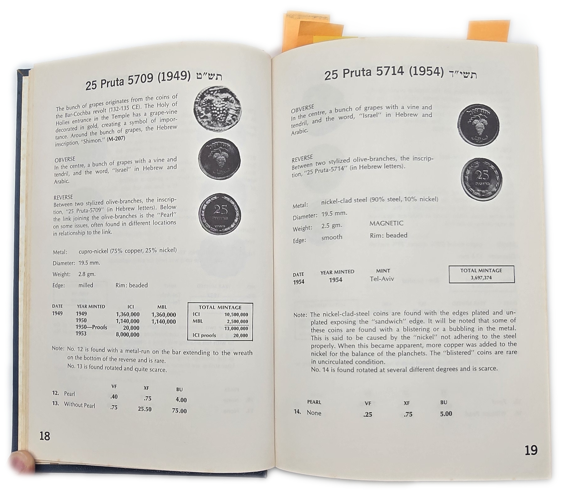 Numismatic Literature - "Israel's Money & Medals 1948/1973" Hardcover Catalog, Published by A.H. Kagan Ltd. - 1 5