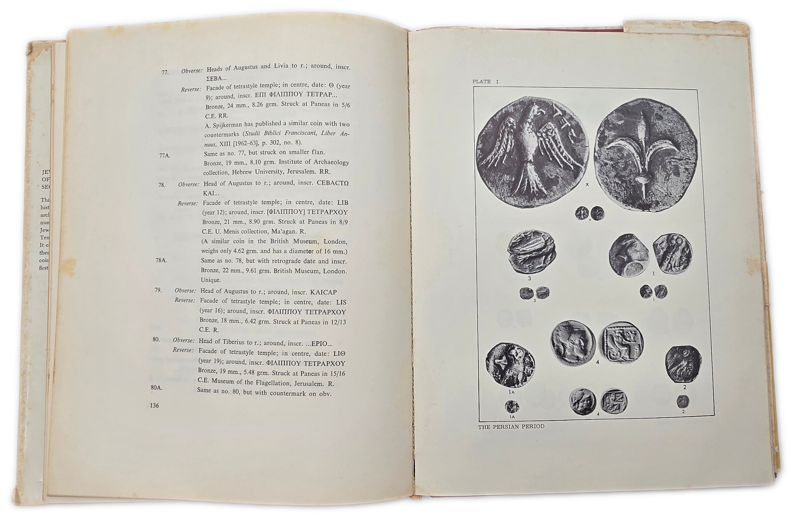 Numismatic Literature - Jewish Coins of the Second Temple Period by Ya'akov Meshorer, Hardcover - 1 5