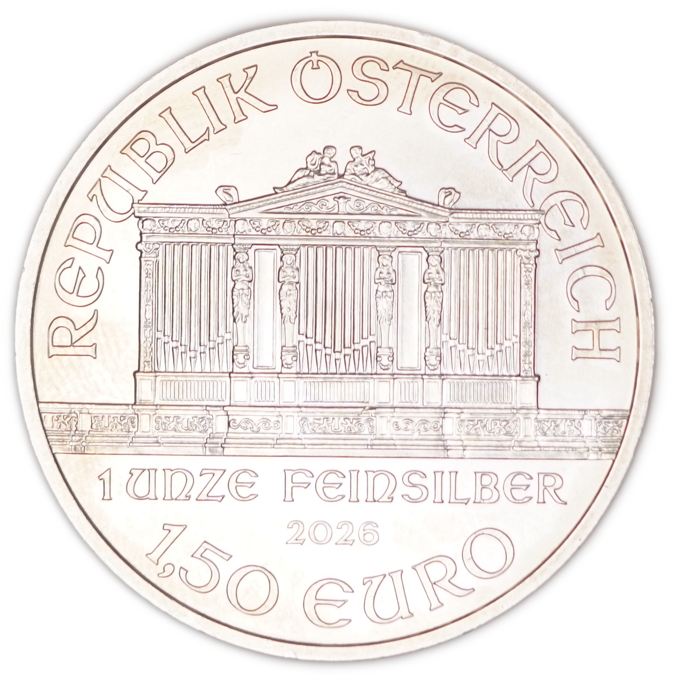 Austria - 1.50 Euro 2026 - Vienna Philharmonic - .999 Silver, 1 Troy Ounce (31.1 g)