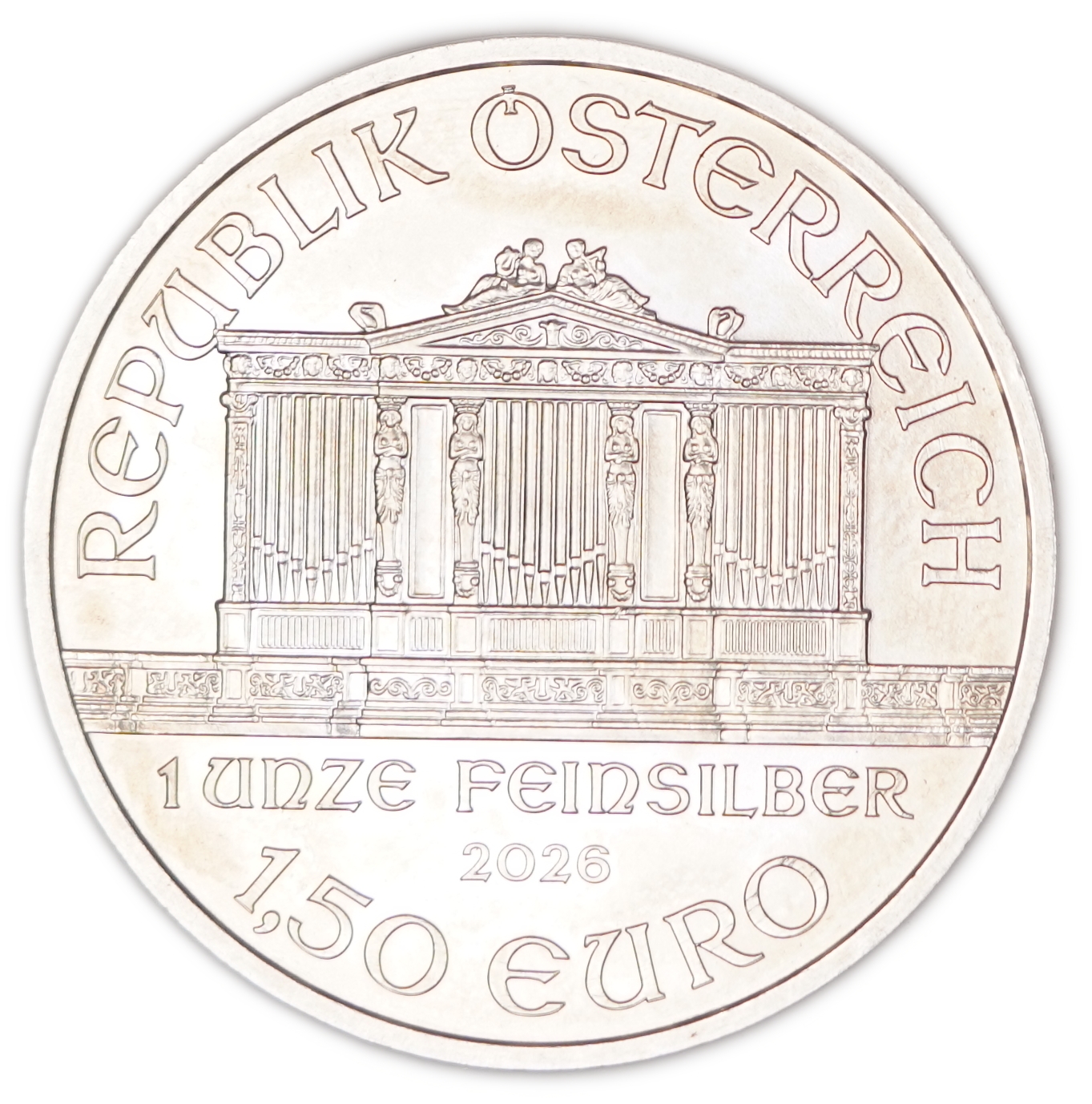 Austria - 1.50 Euro 2026 - Vienna Philharmonic - .999 Silver, 1 Troy Ounce (31.1 g)
