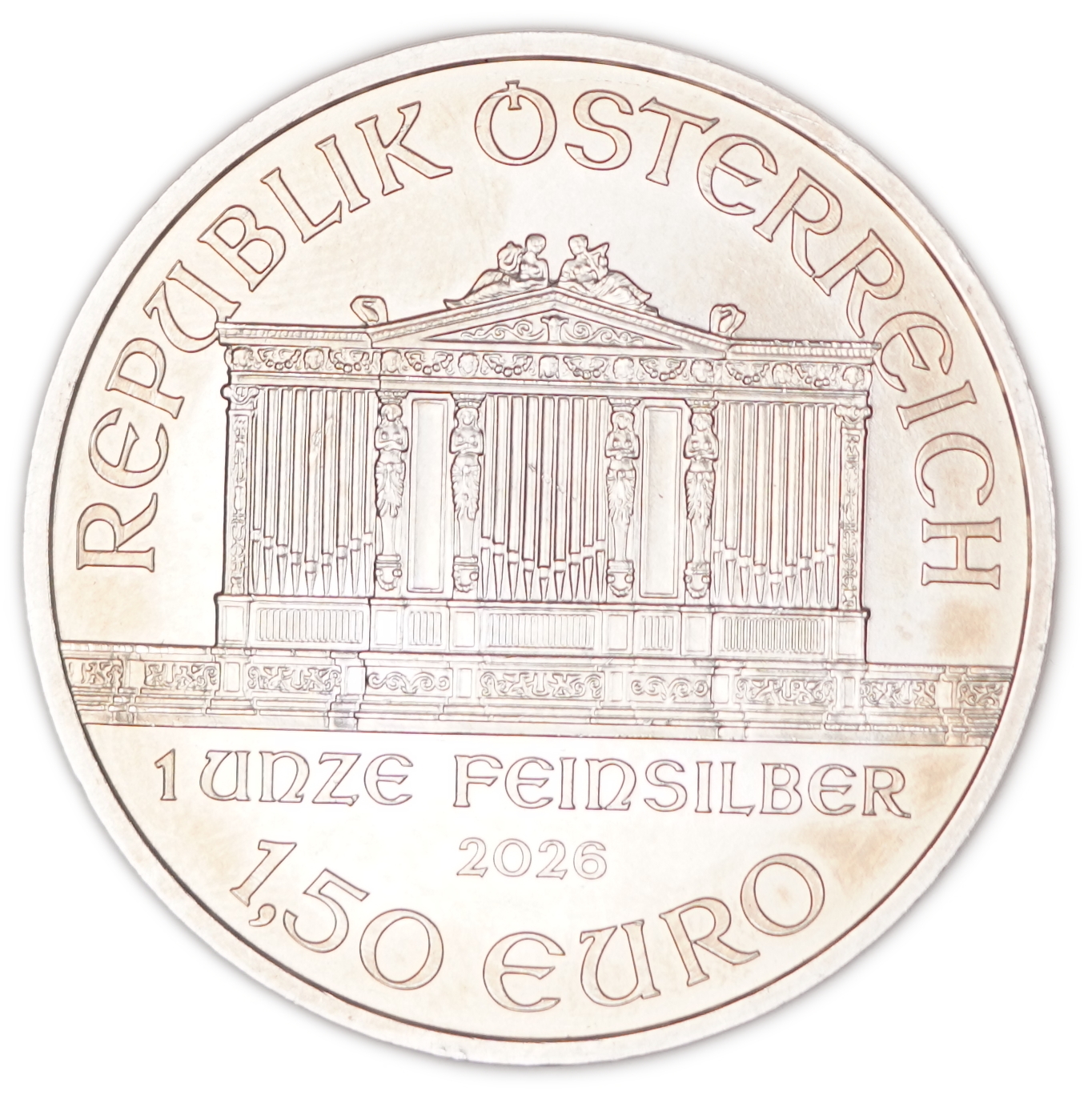 Austria - 1.50 Euro 2026 - Vienna Philharmonic - .999 Silver, 1 Troy Ounce (31.1 g)