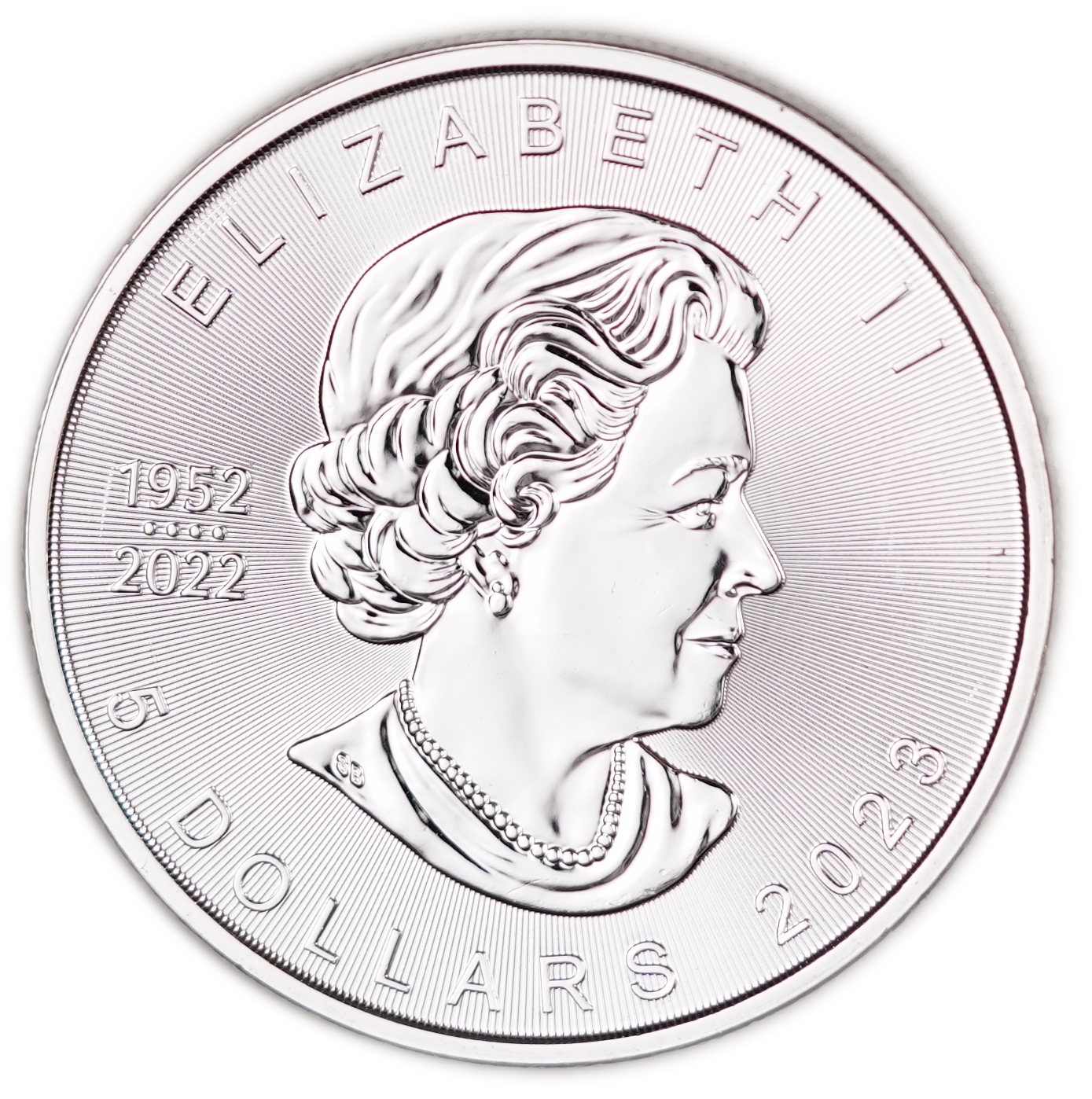 Canada - 5 Dollars 2023 - Silver Maple Leaf - Queen Elizabeth II Memorial 1952-2022 - .9999 Silver, 1 Troy Ounce ... - 1 1
