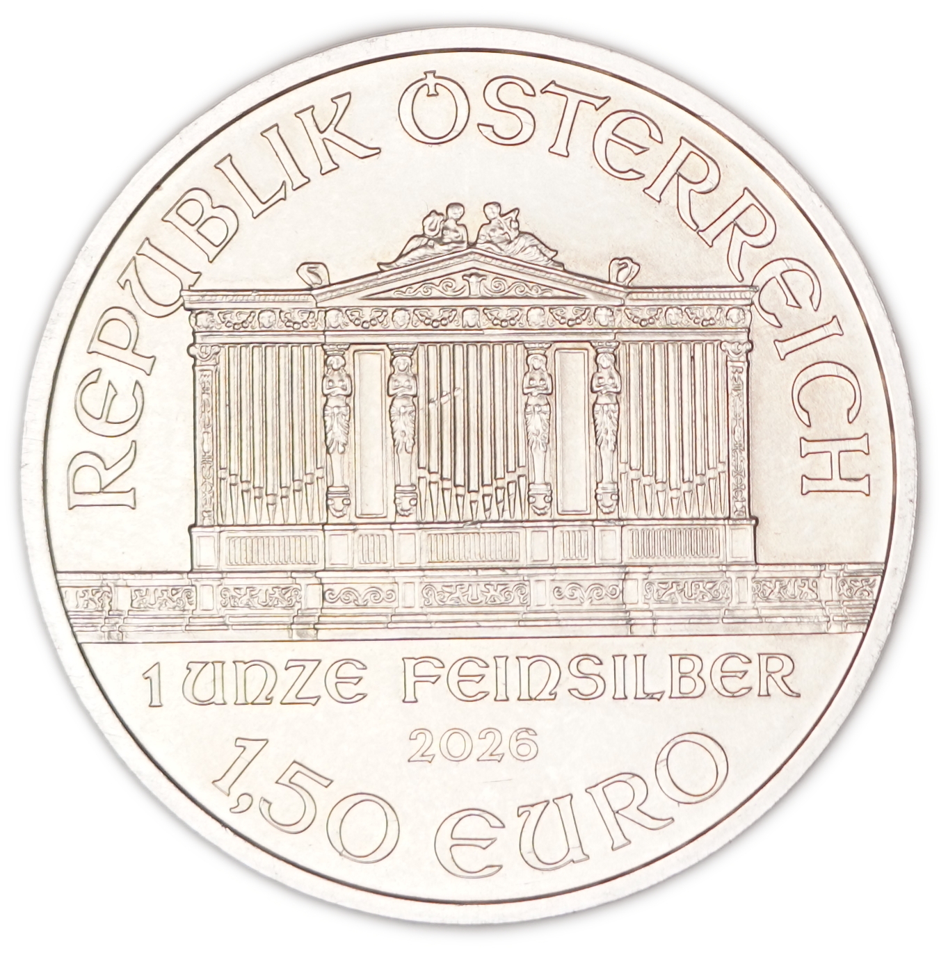 Austria - 1.50 Euro 2026 - Vienna Philharmonic - .999 Silver, 1 Troy Ounce (31.1 g)