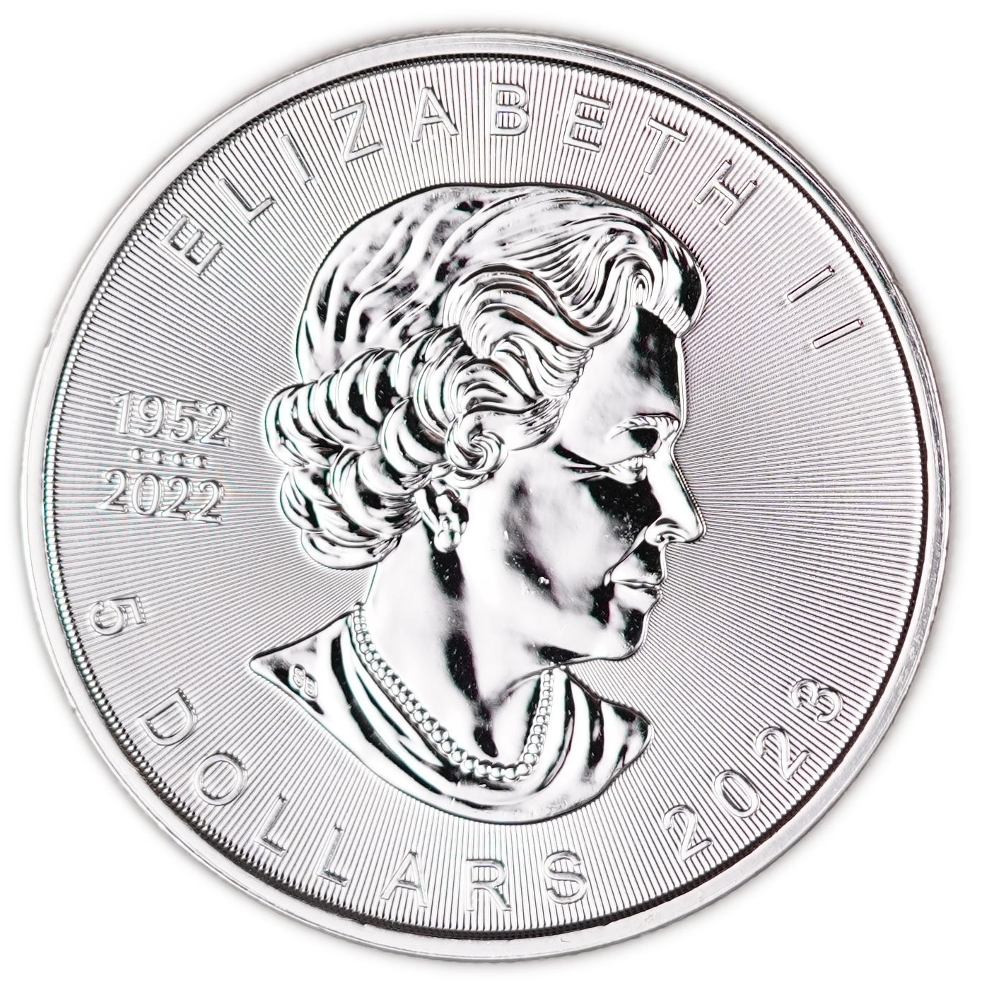 Canada - 5 Dollars 2023 - Silver Maple Leaf - Queen Elizabeth II Memorial 1952-2022 - .9999 Silver, 1 Troy Ounce ... - 1 1