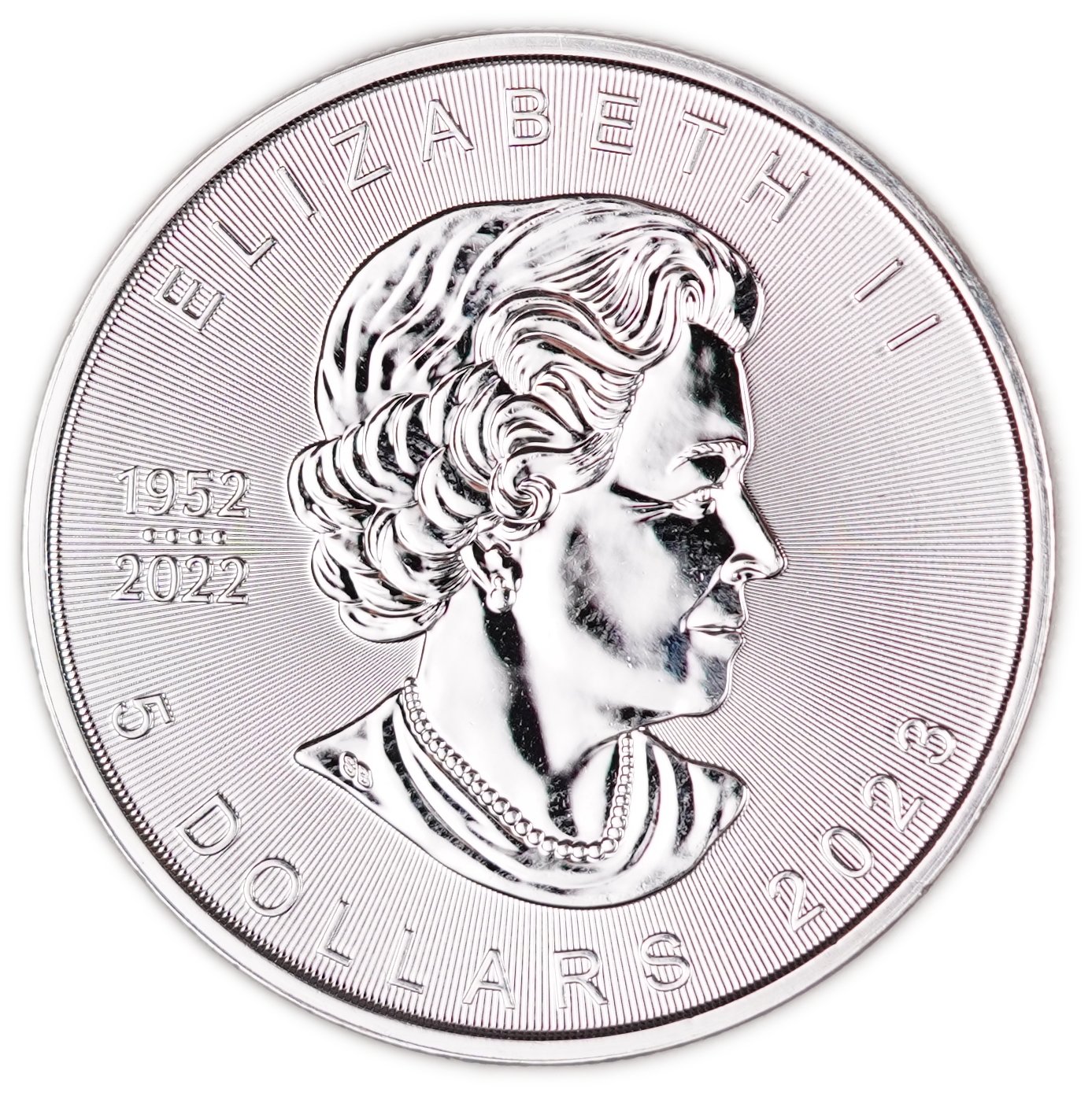 Canada - 5 Dollars 2023 - Silver Maple Leaf - Queen Elizabeth II Memorial 1952-2022 - .9999 Silver, 1 Troy Ounce ... - 1 1