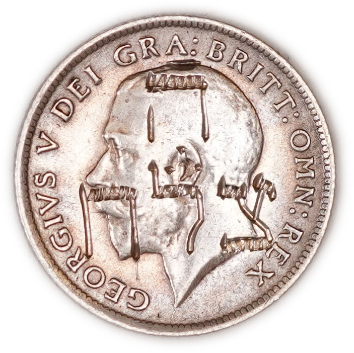 Judaica / Zionism - Great Britain - 1914 George V Sixpence, with Hebrew "ה' צלח" Countermarks on the King's ... - 1 0