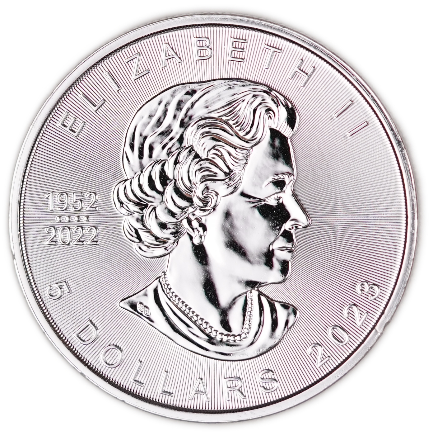 Canada - 5 Dollars 2023 - Silver Maple Leaf - Queen Elizabeth II Memorial 1952-2022 - .9999 Silver, 1 Troy Ounce ... - 1 1