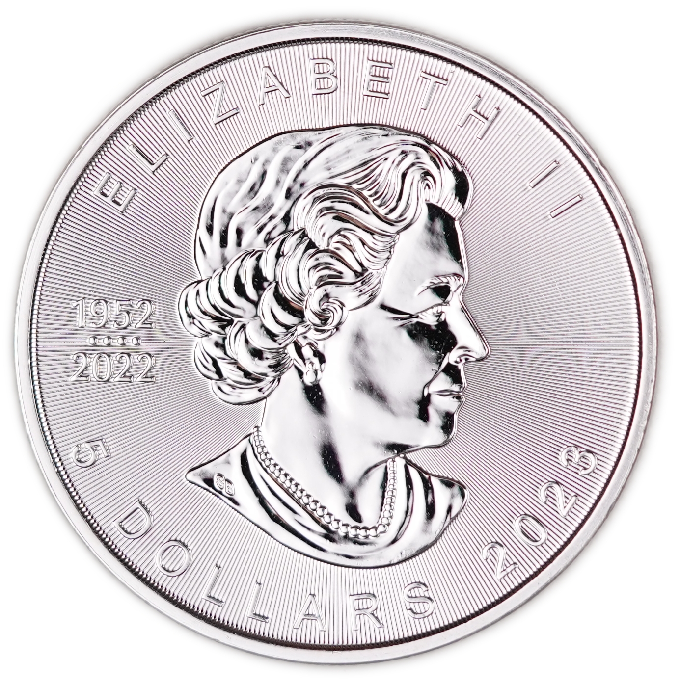 Canada - 5 Dollars 2023 - Silver Maple Leaf - Queen Elizabeth II Memorial 1952-2022 - .9999 Silver, 1 Troy Ounce ... - 1 1
