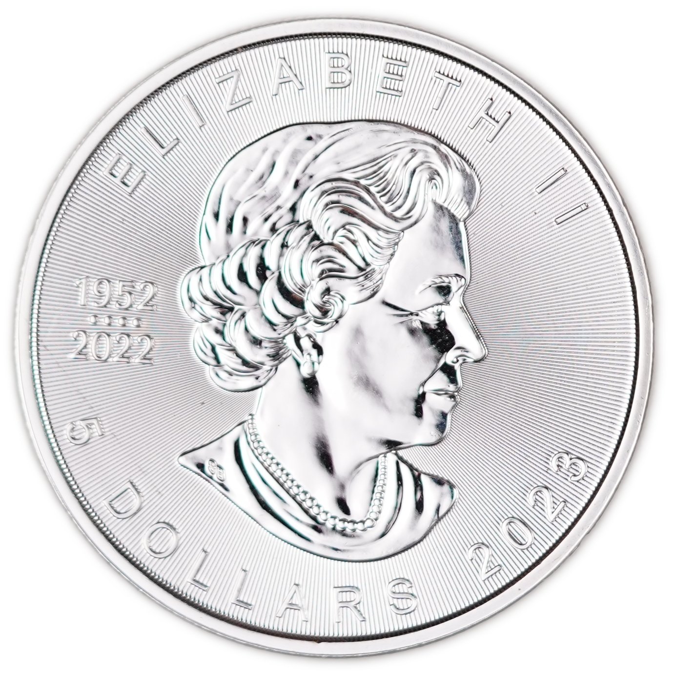 Canada - 5 Dollars 2023 - Silver Maple Leaf - Queen Elizabeth II Memorial 1952-2022 - .9999 Silver, 1 Troy Ounce ... - 1 1
