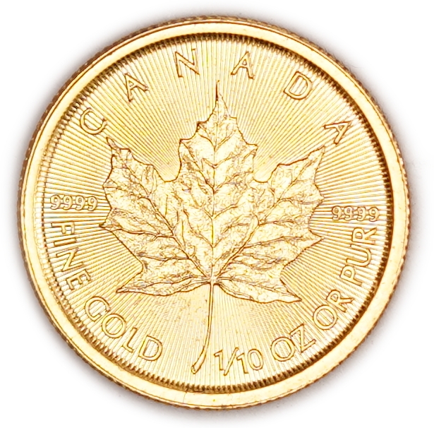 Canada - 5 Dollars 2022 - Gold Maple Leaf - .9999 Gold, 1/10 Troy Ounce - Approximately 3.11 g - 1 1