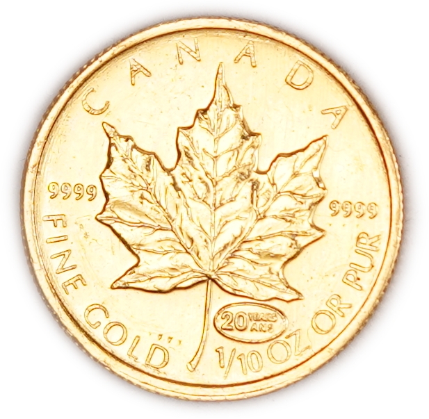 Canada - 5 Dollars 1999 - Gold Maple Leaf - 20th Anniversary Privy Mark - .9999 Gold, 1/10 Troy Ounce - ... - 1 1