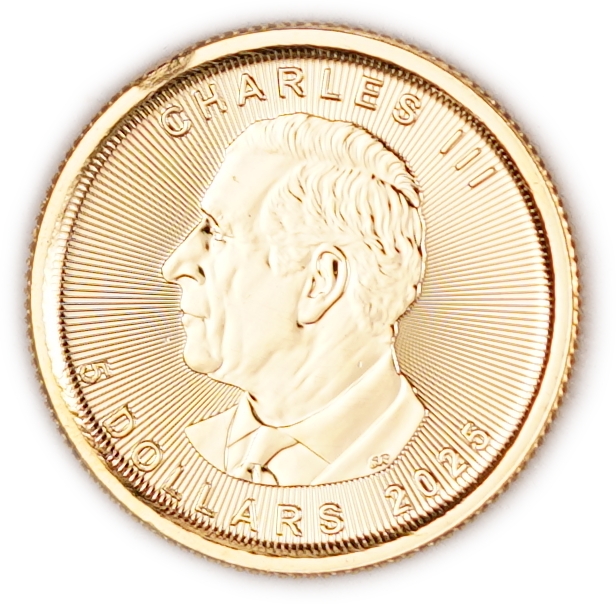 Canada - 5 Dollars 2025 - Gold Maple Leaf - King Charles III - .9999 Gold, 1/10 Troy Ounce - Approximately 3.11 g - 1 0