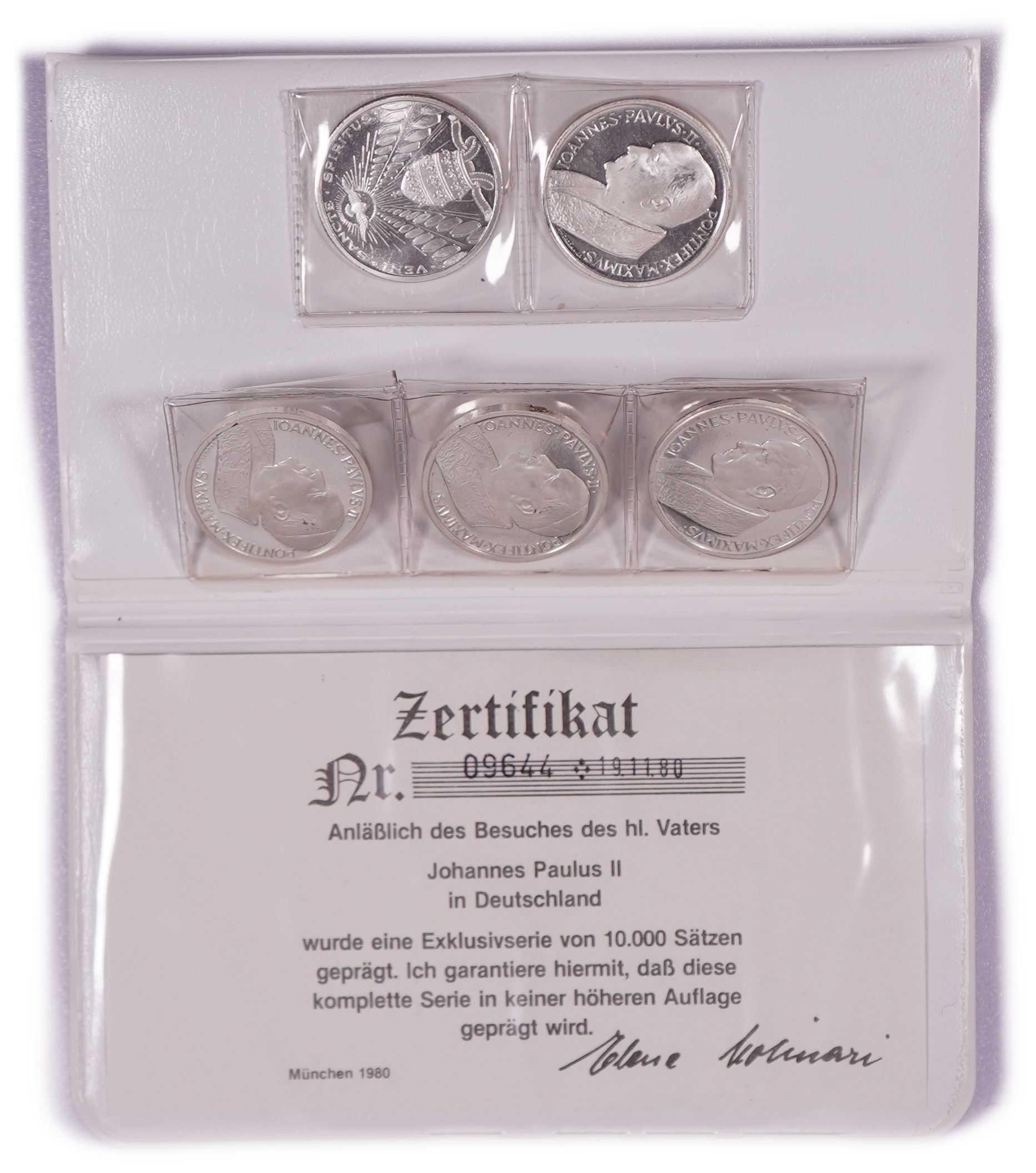 Germany - Set of 5 Commemorative Medals for the Visit of Pope John Paul II to Germany, 1980 - Issue Limited to 10 ... - 1 5