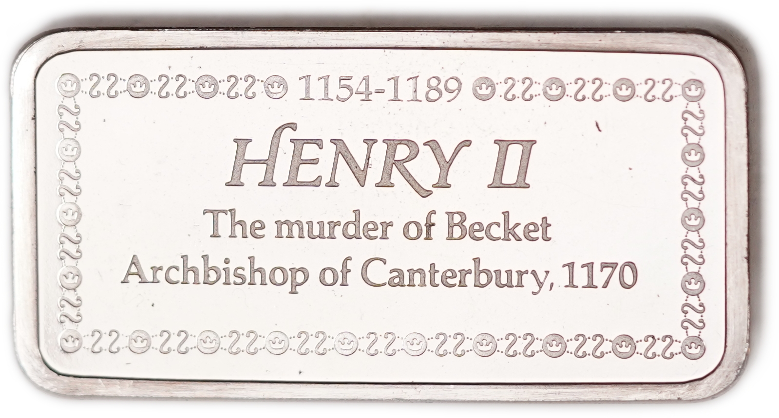 Great Britain - Sterling Silver Ingot “Henry II - The Murder of Becket” - 1,000 Years of British Monarchy Series - ... - 1 1