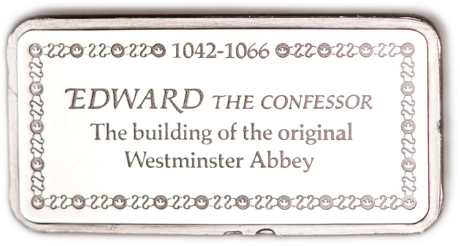 Great Britain - Sterling Silver Ingot “Edward the Confessor - The Building of the Original Westminster Abbey” - 1 ... - 1 1
