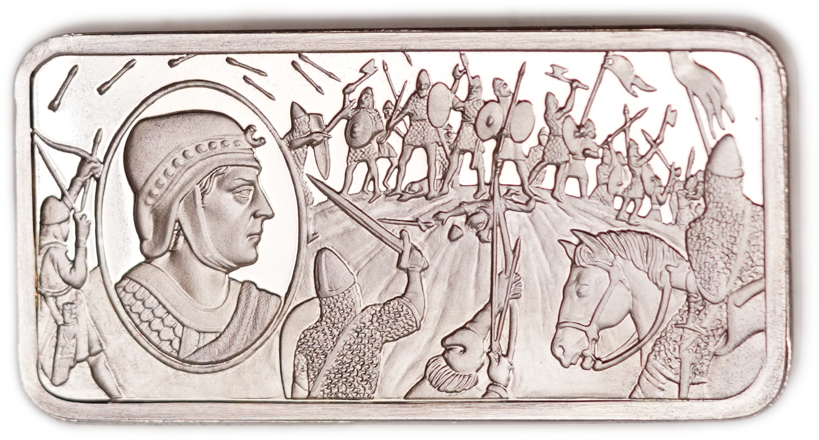 Great Britain - Sterling Silver Ingot “Harold - The Battle of Hastings 1066” - 1,000 Years of British Monarchy ... - 1 0