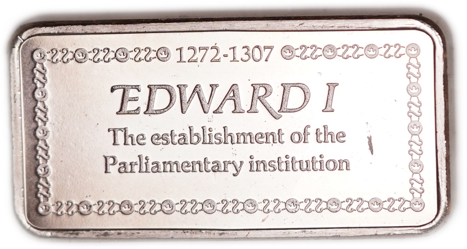 Great Britain - Sterling Silver Ingot “Edward I - The Establishment of the Parliamentary Institution” - 1,000 Years ... - 1 1