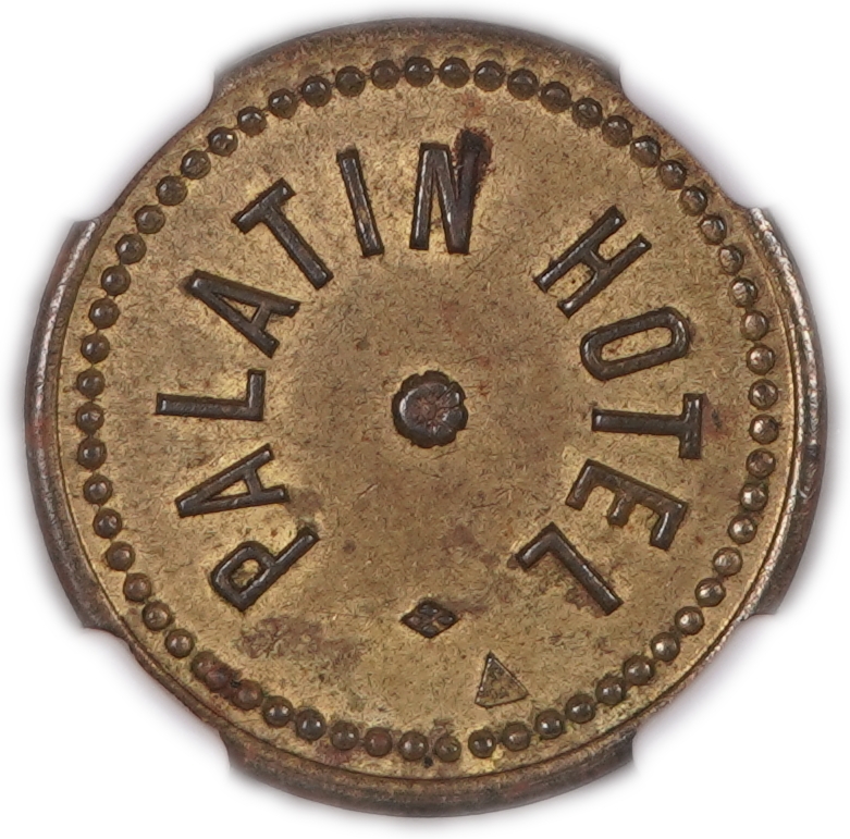 Palestine - Tel Aviv - Palatin Hotel - 1 Piastre Substitute-Money Token, 1930s - NGC AU 58 - Hafner-CC-5D - 1 1