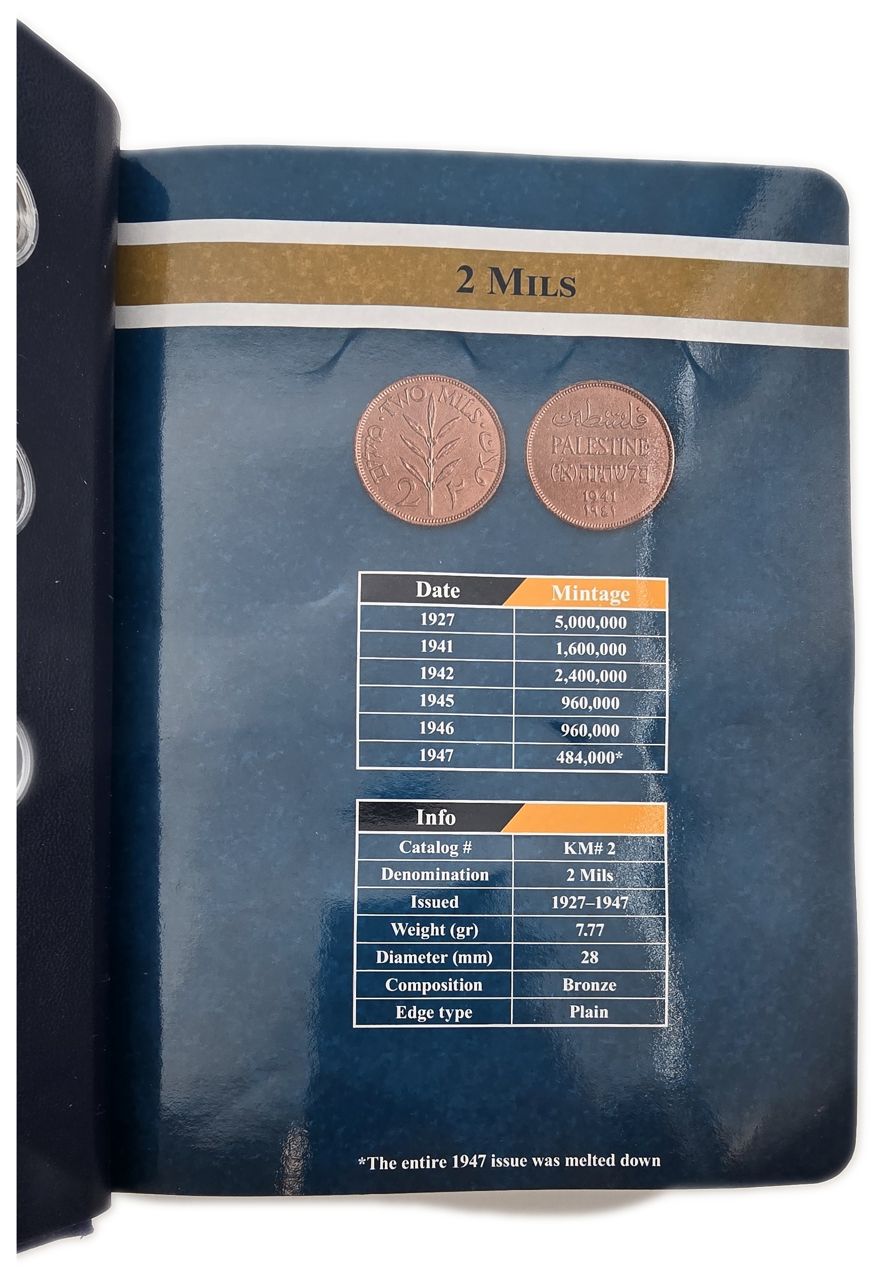 Palestine - Collection of 52 of 59 British Mandate Coins 1927-1946 - 1, 2, 5, 10, 20, 50 & 100 Mils - Presented in ... - 1 33