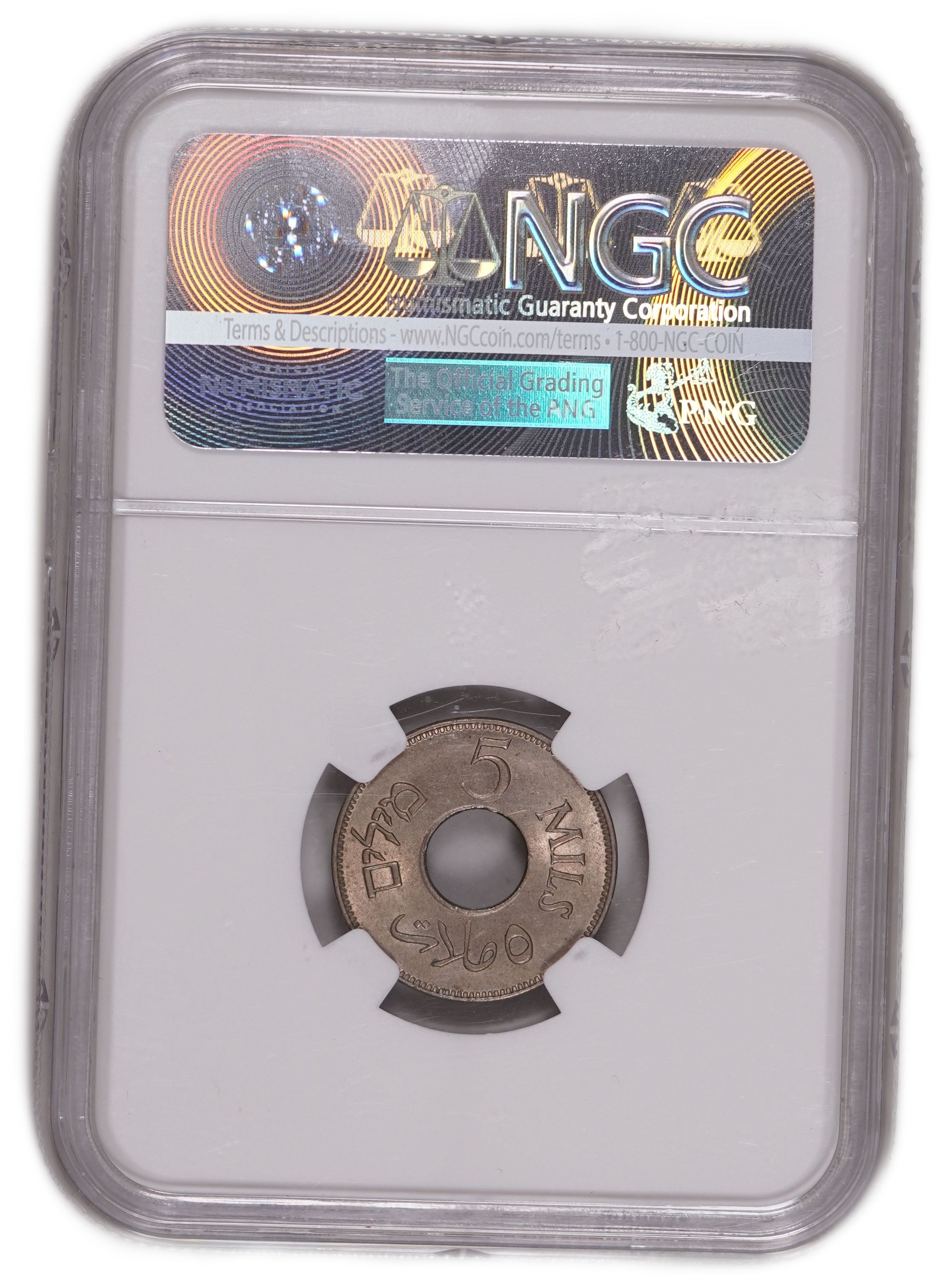 Palestine - 5 Mils 1927 - British Mandate - NGC MS 64 - KM#3 - 1 3