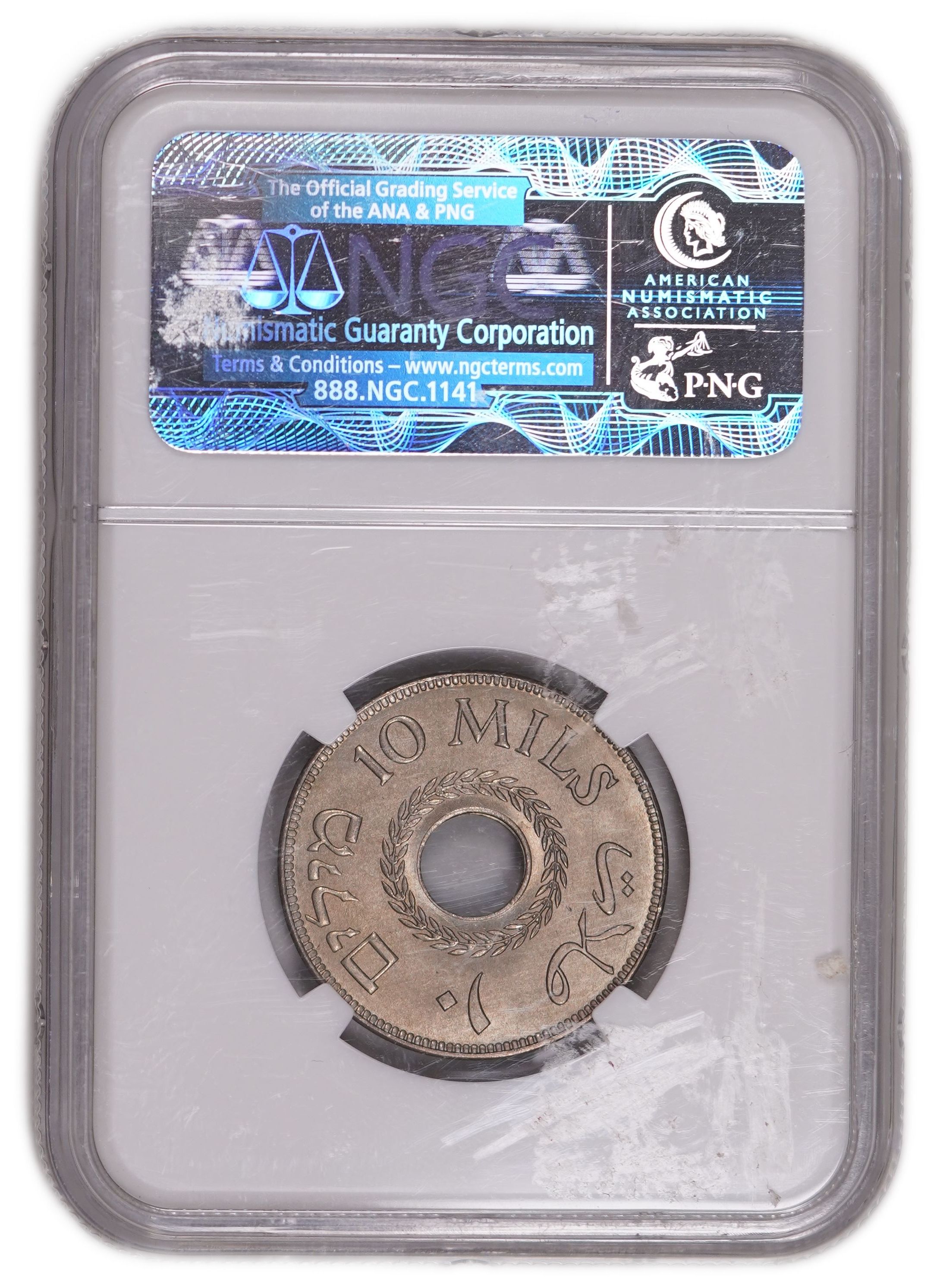 Palestine - 10 Mils 1927 - British Mandate - NGC MS 66 - KM#4 - 1 3