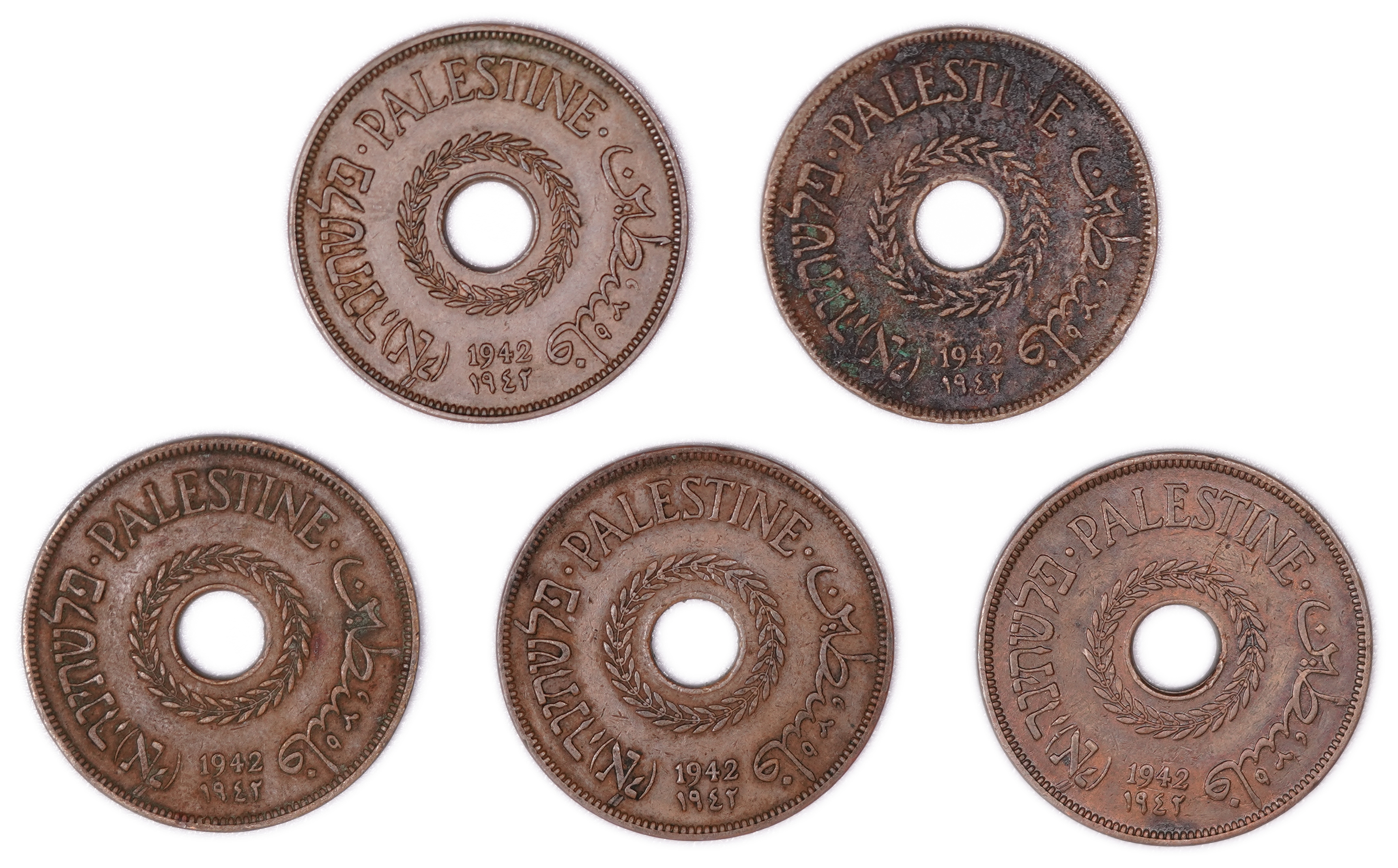 Palestine - British Mandate - 5 20 Mils Coins 1942 - F-VF - KM#5 - 1 0