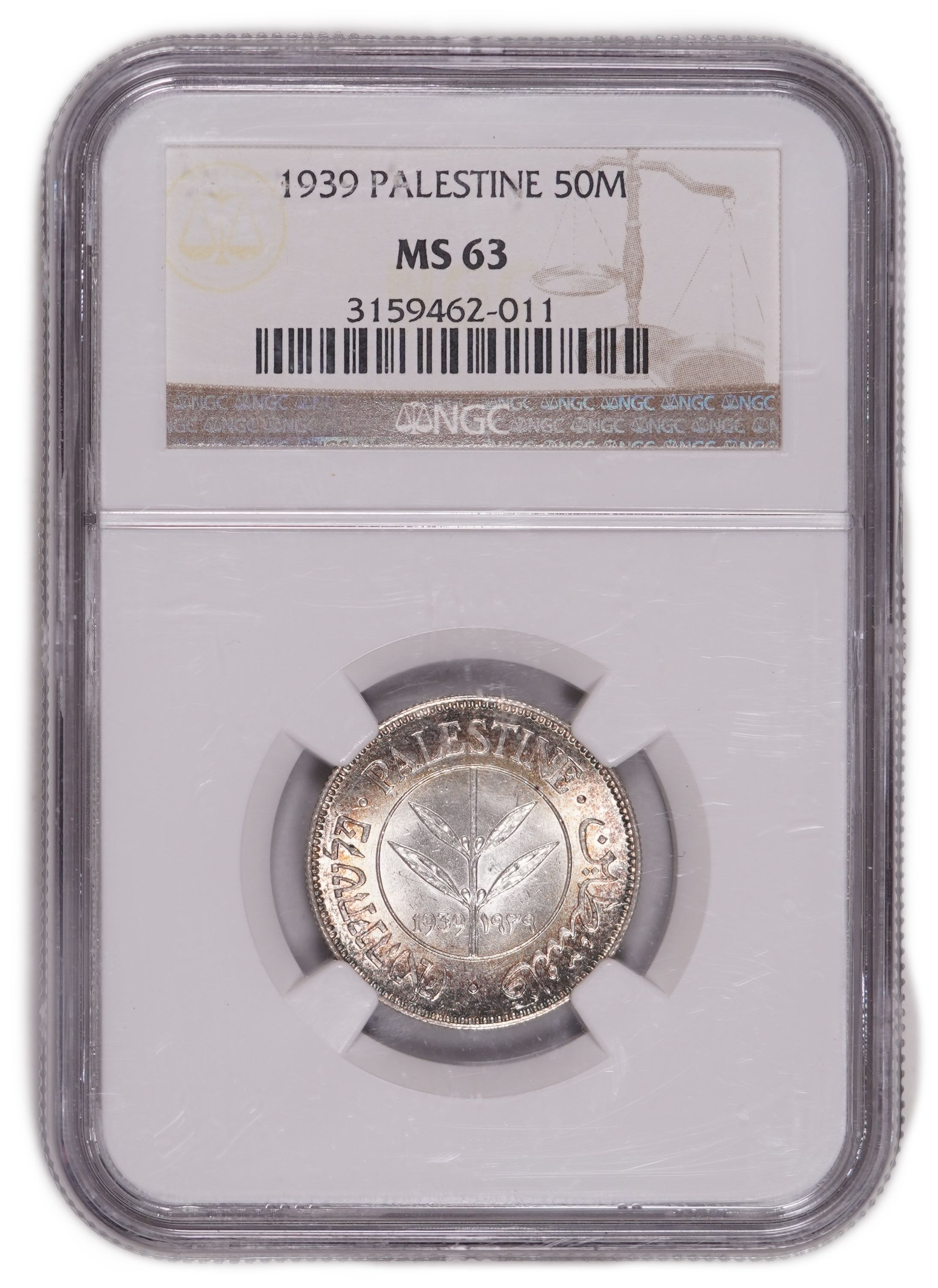 Palestine - 50 Mils 1939 - British Mandate - NGC MS63 - KM#6 - 1 2