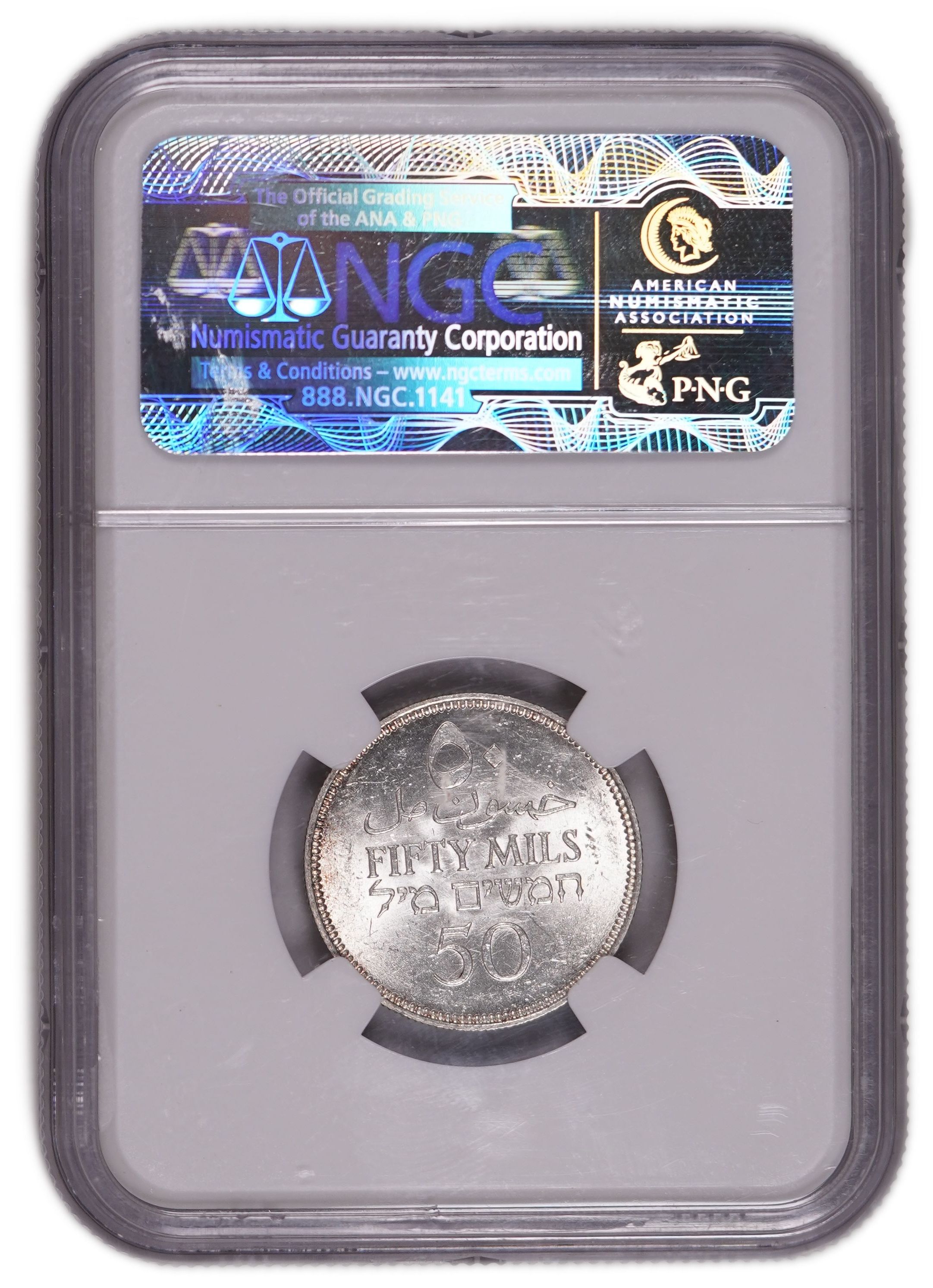 Palestine - 50 Mils 1939 - British Mandate - NGC MS63 - KM#6 - 1 3
