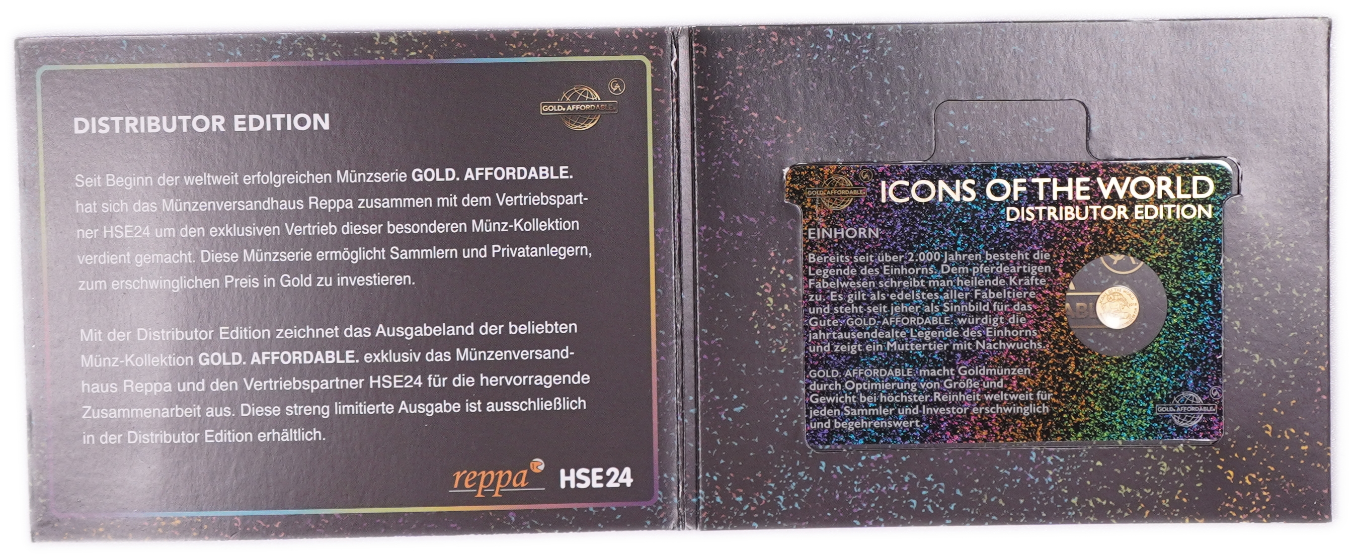 Rwanda - 10 Francs 2018 Gold Coin, Unicorn with Foal, .9999 Gold, 0.1555 g - 1/200 Troy Ounce, Uncirculated ... - 1 3