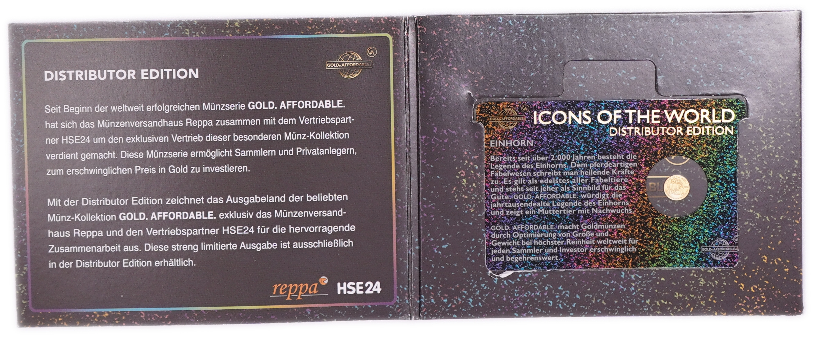 Rwanda - 10 Francs 2018 Gold Coin, Unicorn with Foal, .9999 Gold, 0.1555 g - 1/200 Troy Ounce, Uncirculated ... - 1 3