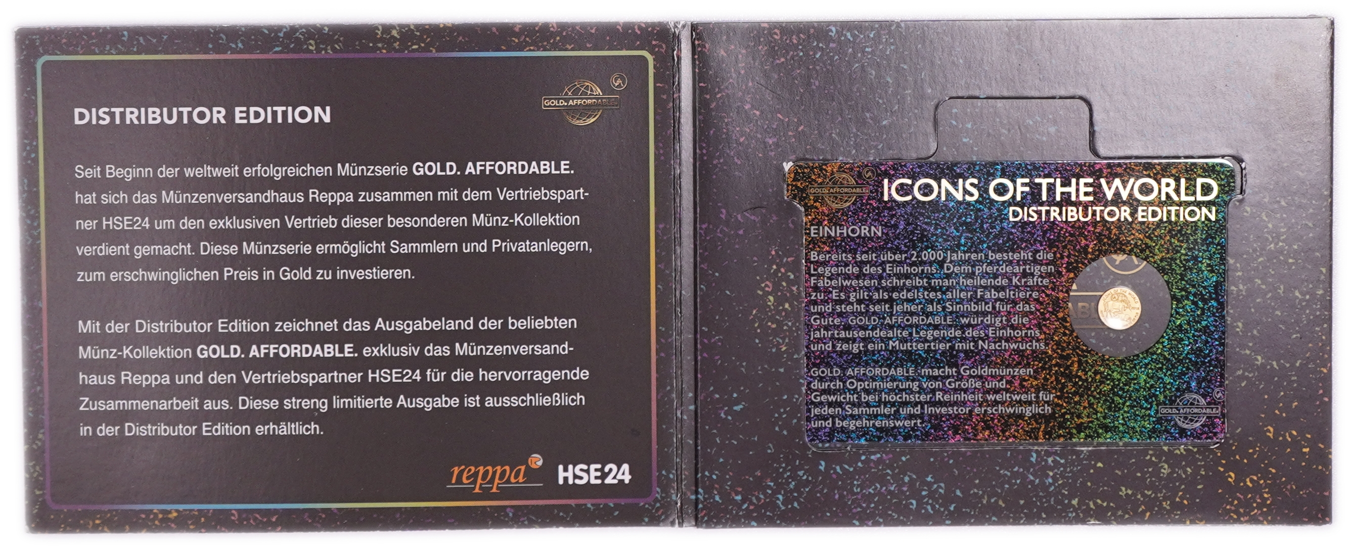 Rwanda - 10 Francs 2018 Gold Coin, Unicorn with Foal, .9999 Gold, 0.1555 g - 1/200 Troy Ounce, Uncirculated ... - 1 3