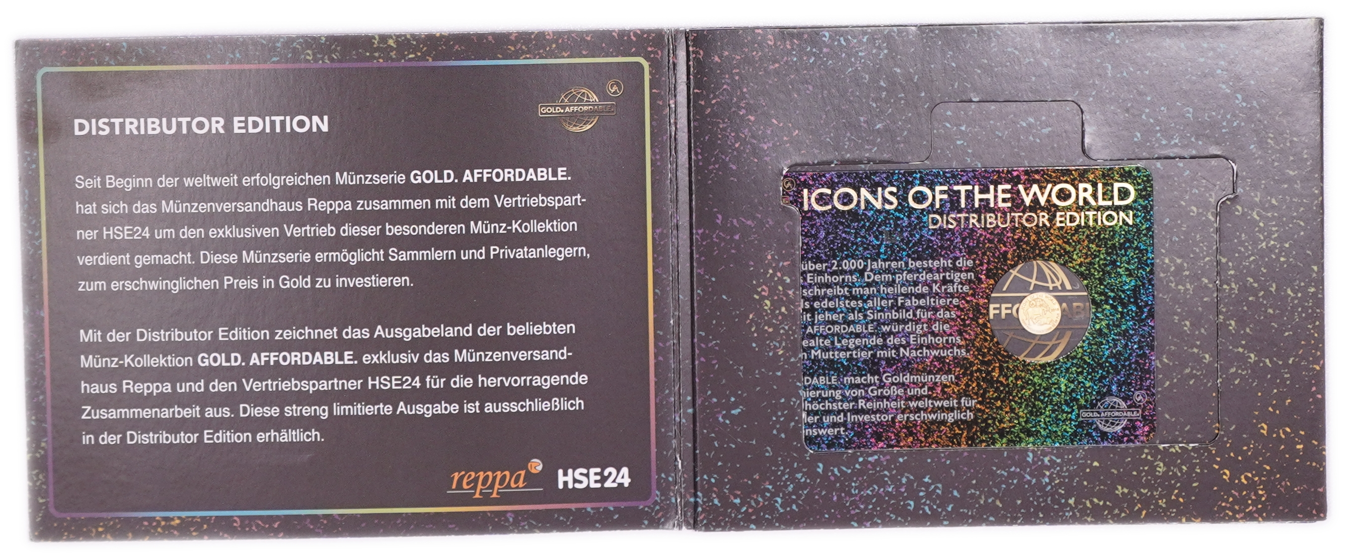 Rwanda - 10 Francs 2018 Gold Coin, Unicorn with Foal, .9999 Gold, 0.1555 g - 1/200 Troy Ounce, Uncirculated ... - 1 3