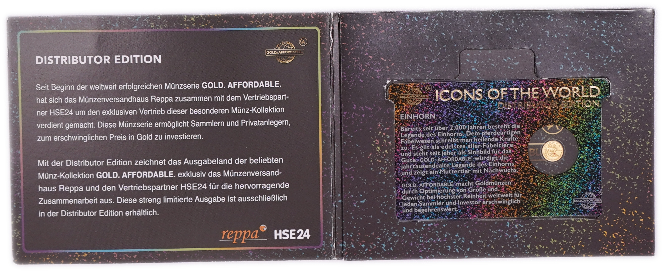 Rwanda - 10 Francs 2018 Gold Coin, Unicorn with Foal, .9999 Gold, 0.1555 g - 1/200 Troy Ounce, Uncirculated ... - 1 3