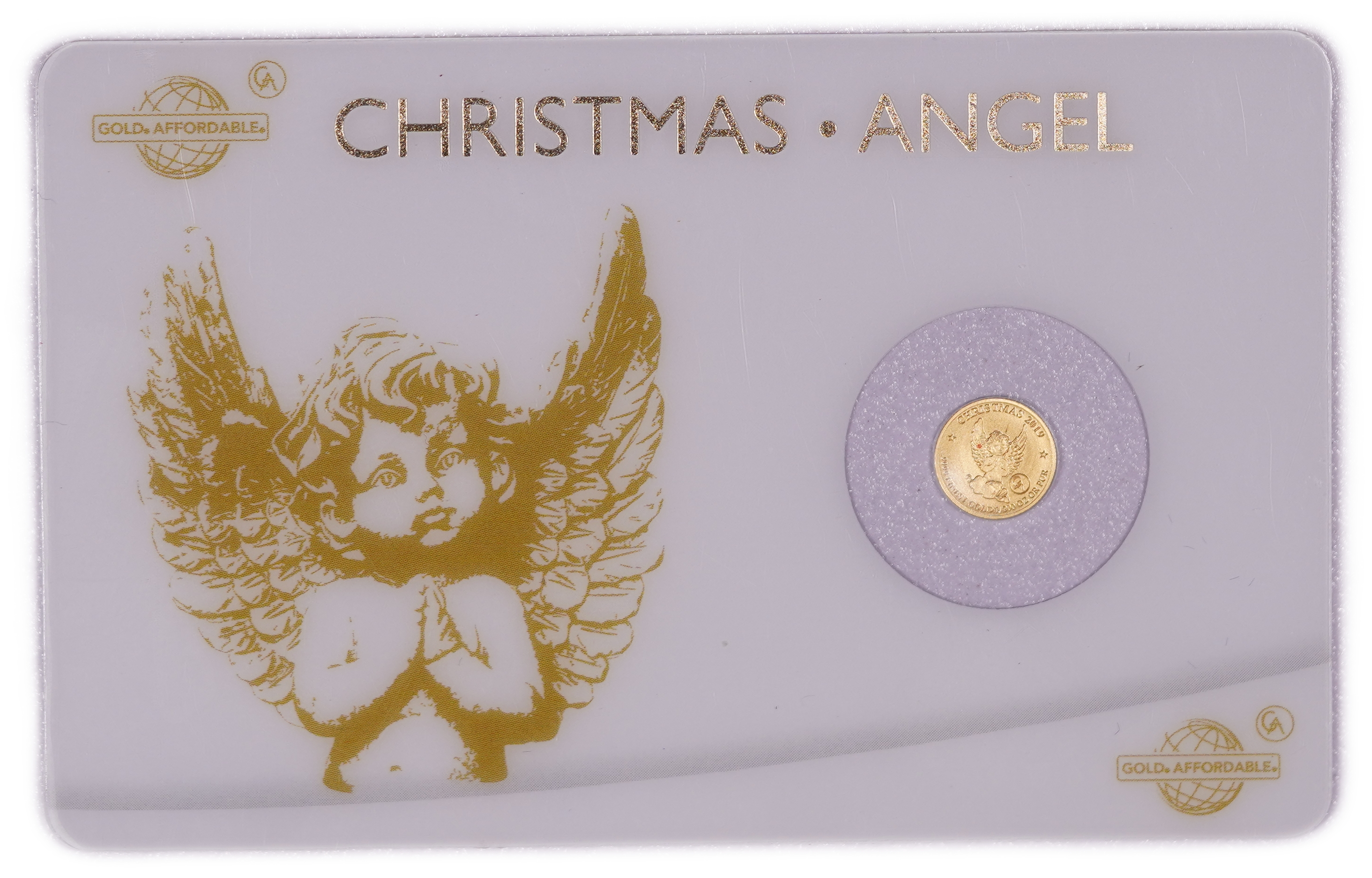 Rwanda - 10 Francs 2019 Gold Coin, "Christmas Angel", .9999 Gold, 0.1555 g - 1/200 Troy Ounce, Uncirculated ... - 1 1