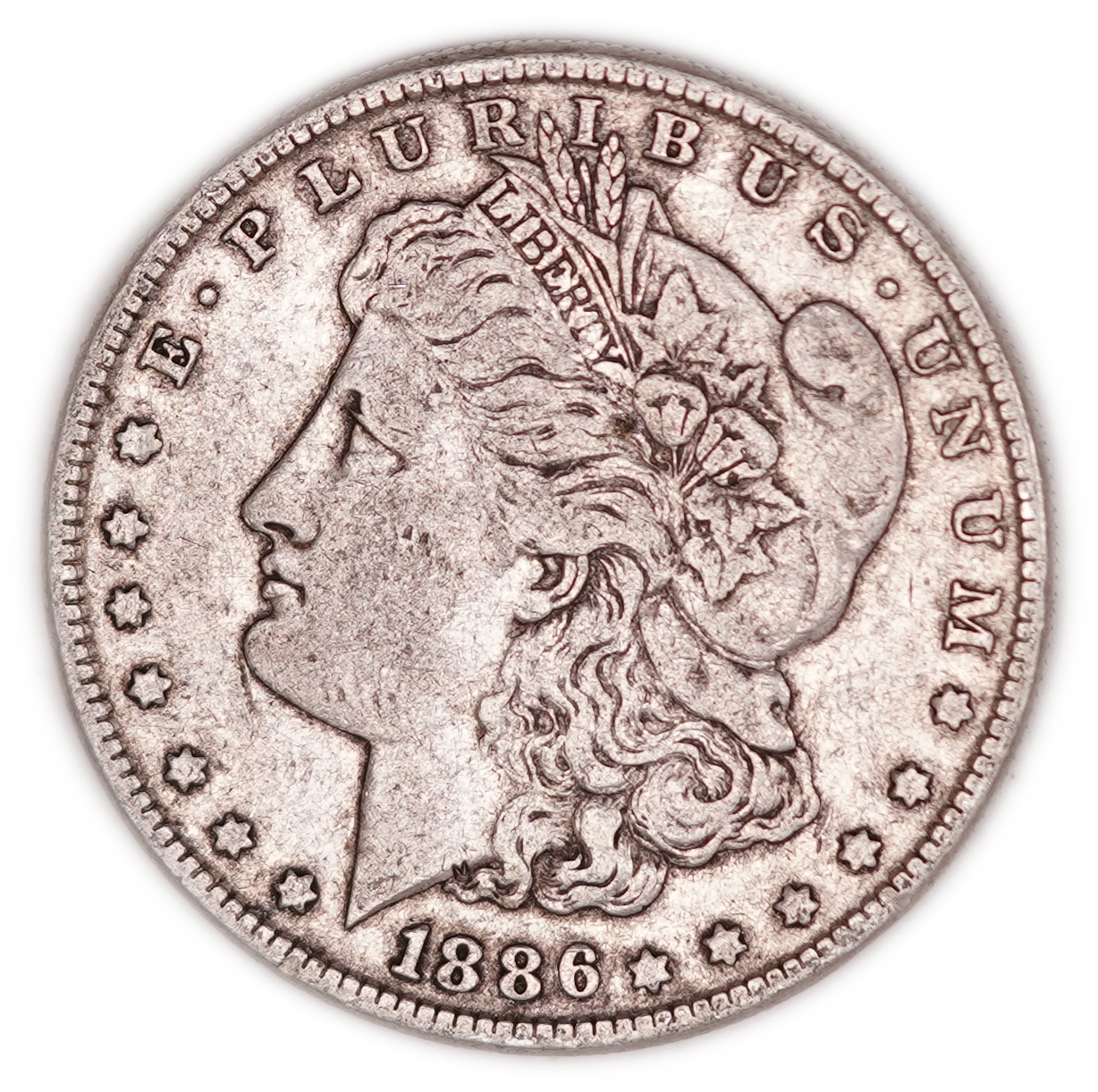 United States - 1886 Morgan $1 - Philadelphia Mint - .900 Silver, 26.42 g Gross Weight (23.78 g Net Silver, 0.7645 ... - 1 0