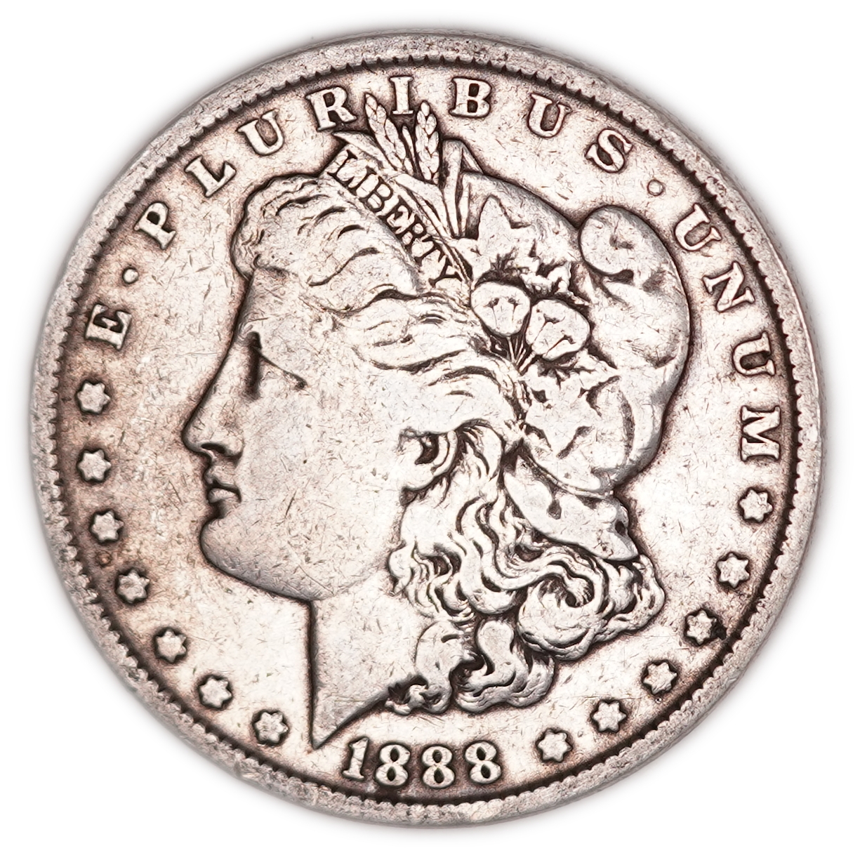 United States - 1888 Morgan $1 - Philadelphia Mint - .900 Silver, 26.29 g Gross Weight (23.66 g Net Silver, 0.7607 ... - 1 0