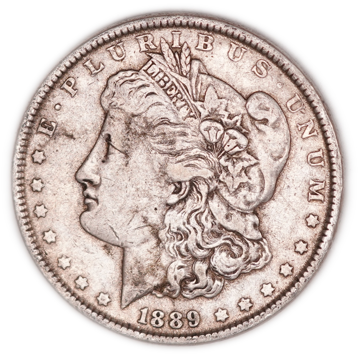 United States - 1889 Morgan $1 - Philadelphia Mint - .900 Silver, 26.58 g Gross Weight (23.92 g Net Silver, 0.7691 ... - 1 0